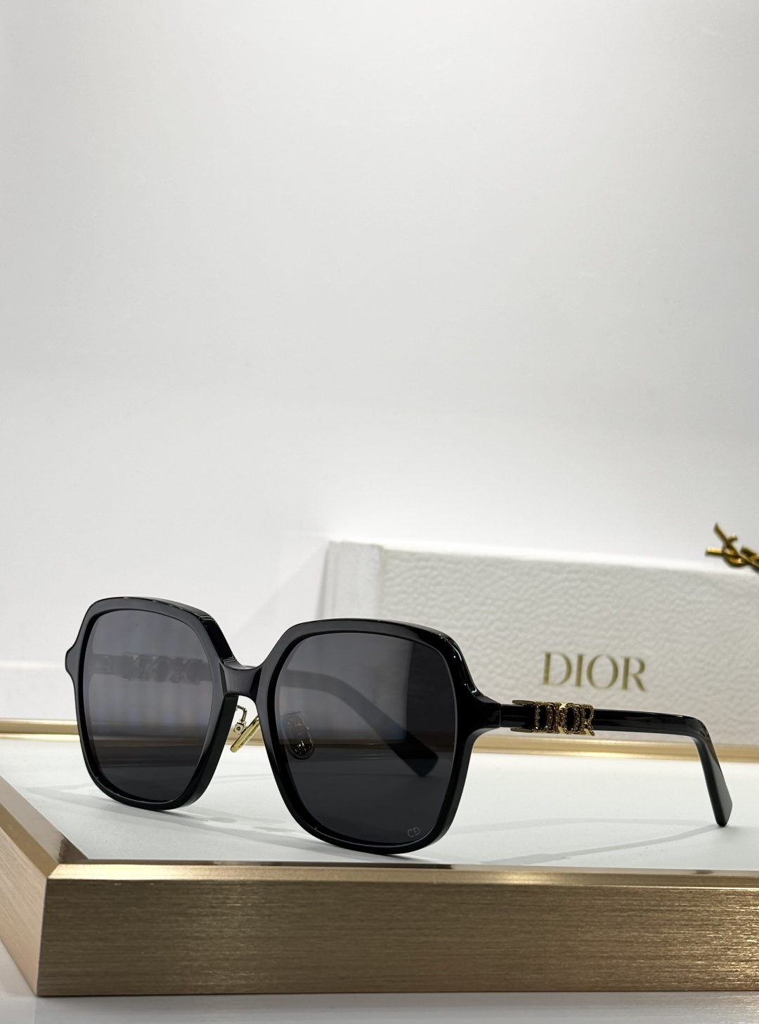 Dior Signature Oversized Square Sunglasses – Black & Gold