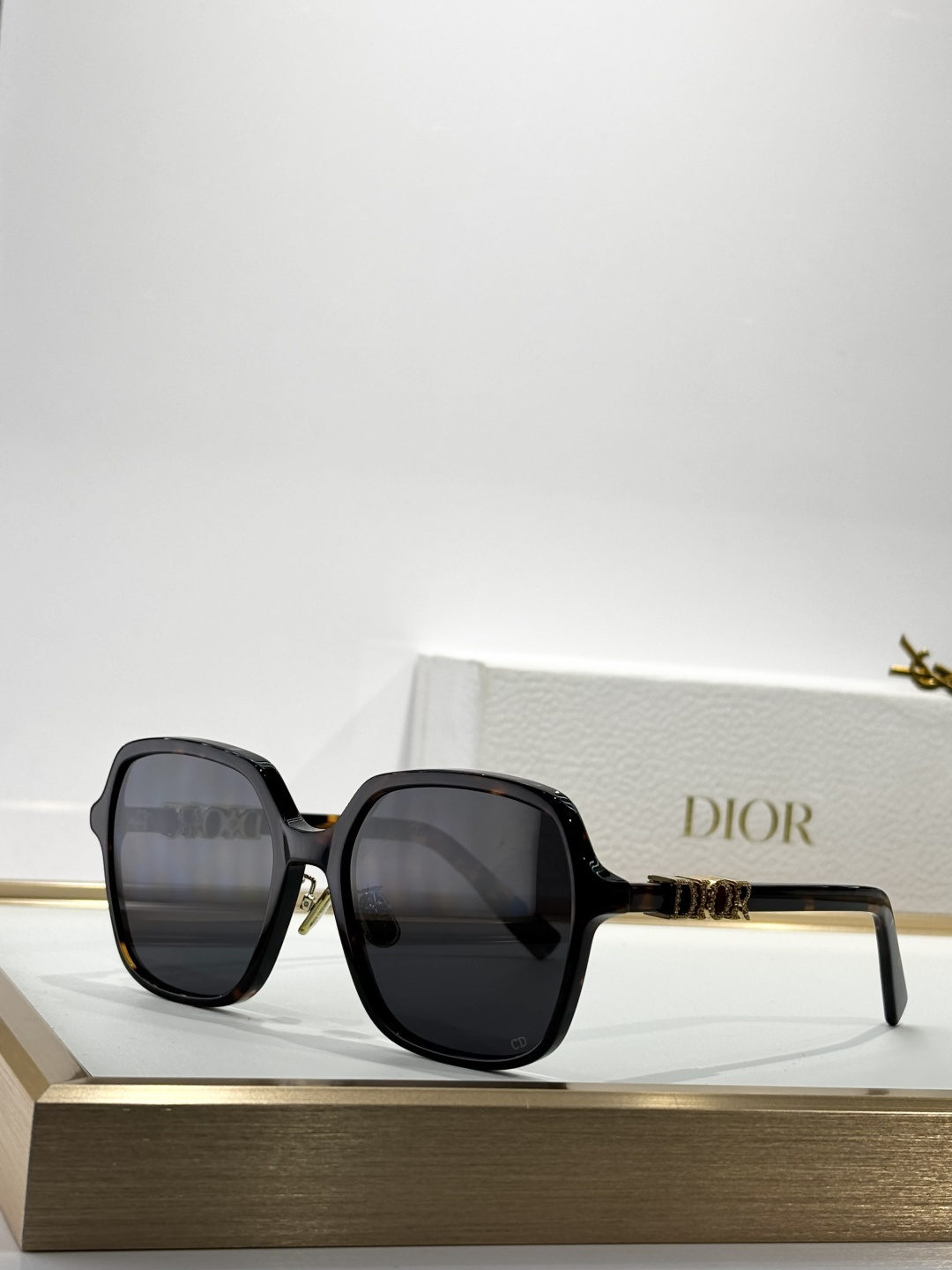 Dior Signature Oversized Square Sunglasses – Black & Gold