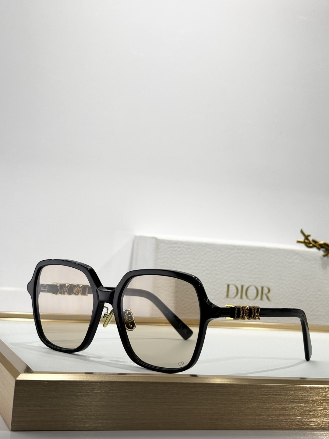 Dior Signature Oversized Square Sunglasses – Black & Gold