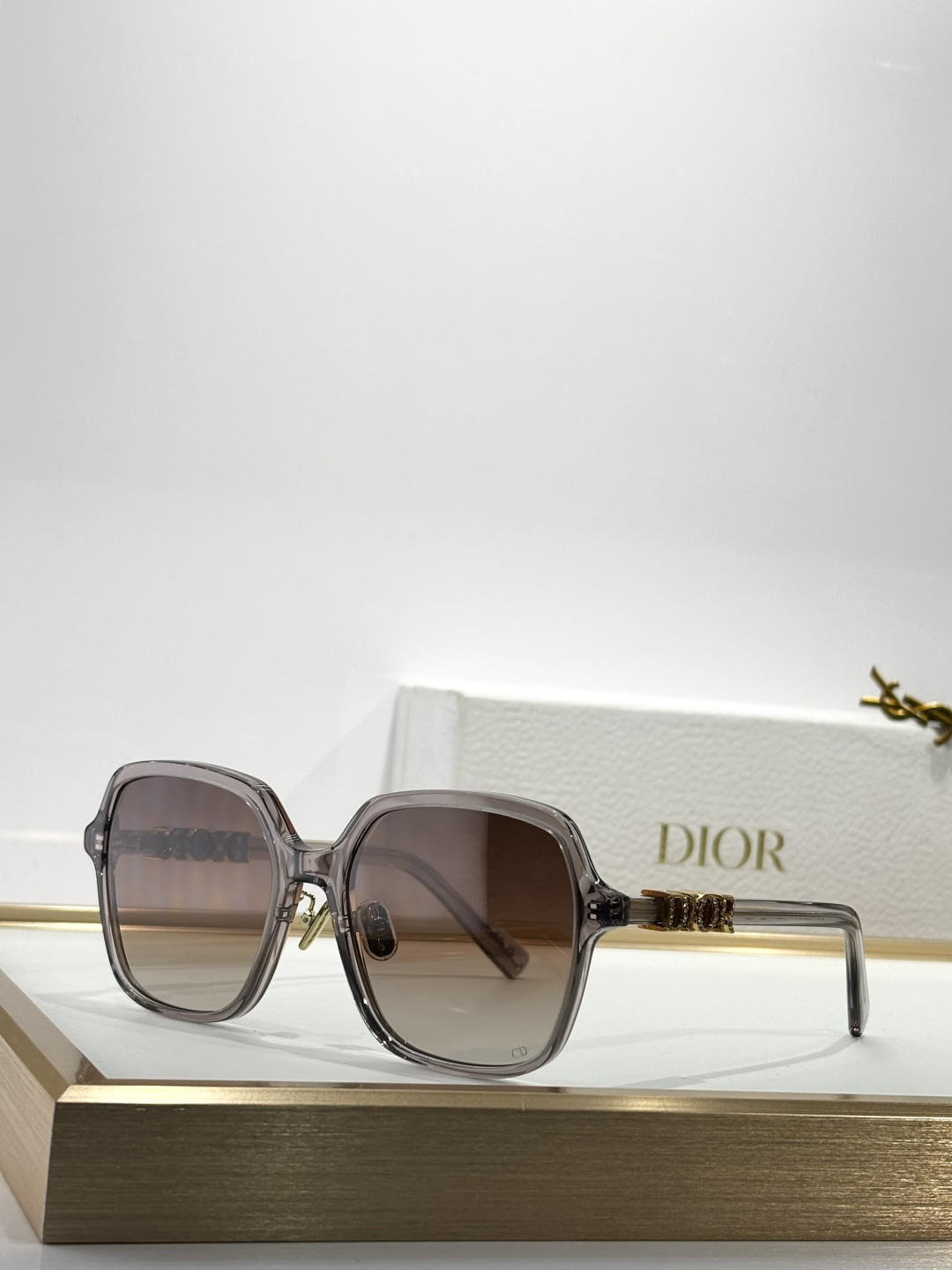 Dior Signature Oversized Square Sunglasses – Black & Gold
