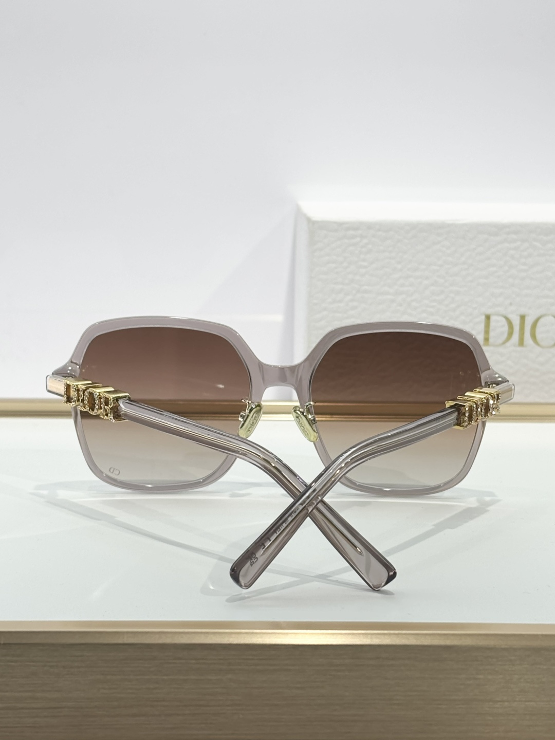 Dior Signature Oversized Square Sunglasses – Black & Gold