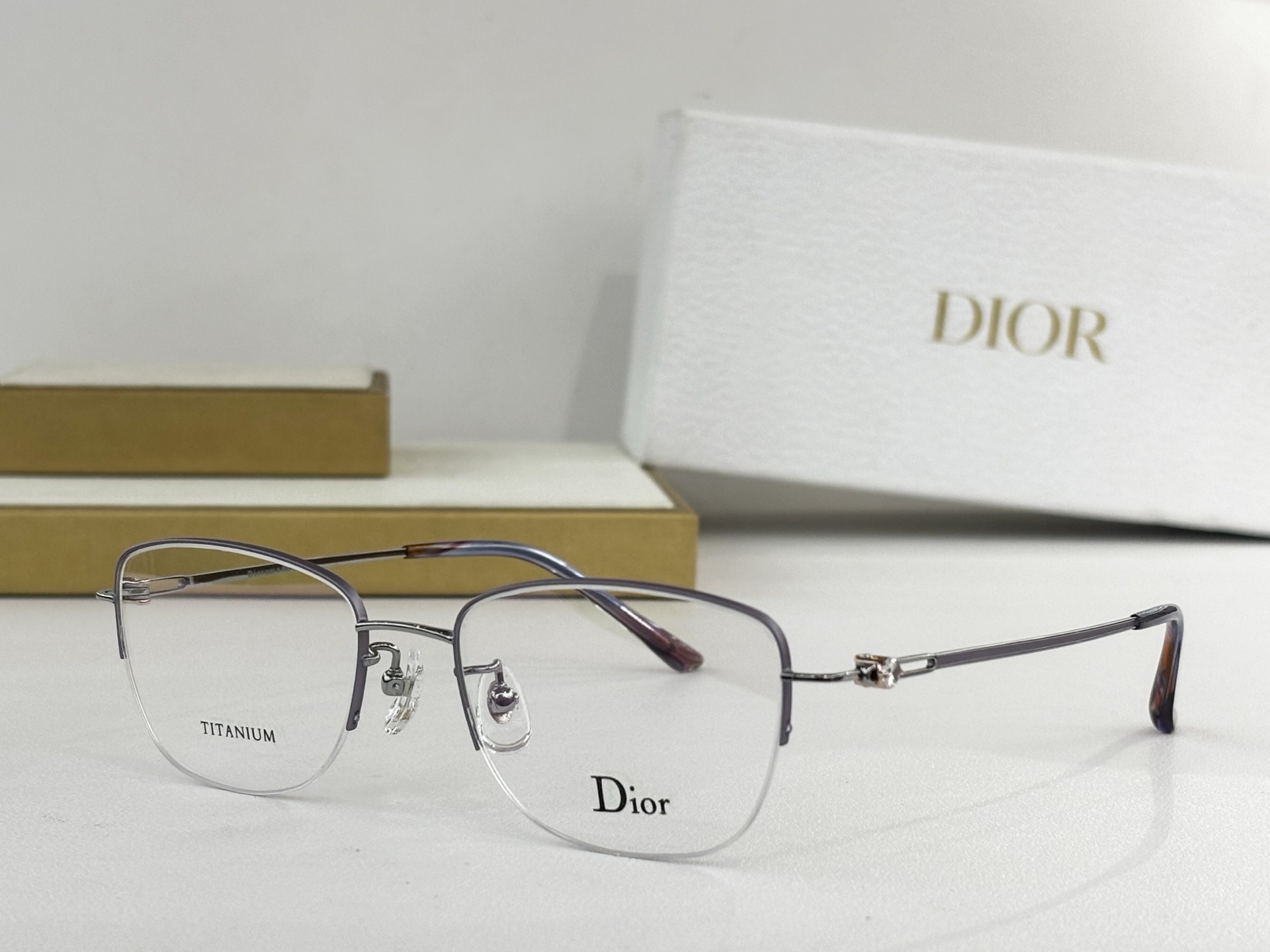 Dior Titanium Half-Rim Eyeglasses – Luxury Designer Frames