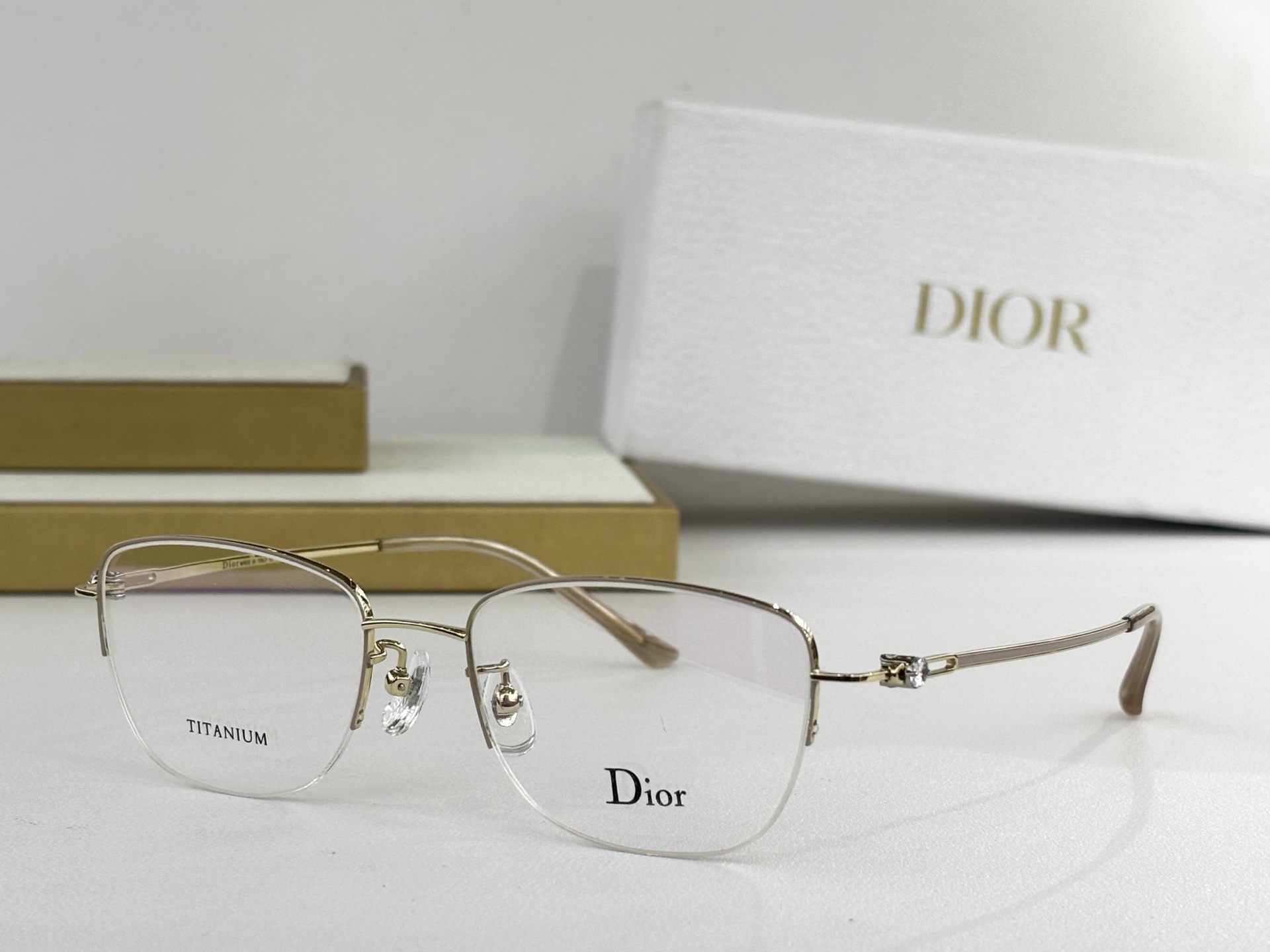 Dior Titanium Half-Rim Eyeglasses – Luxury Designer Frames