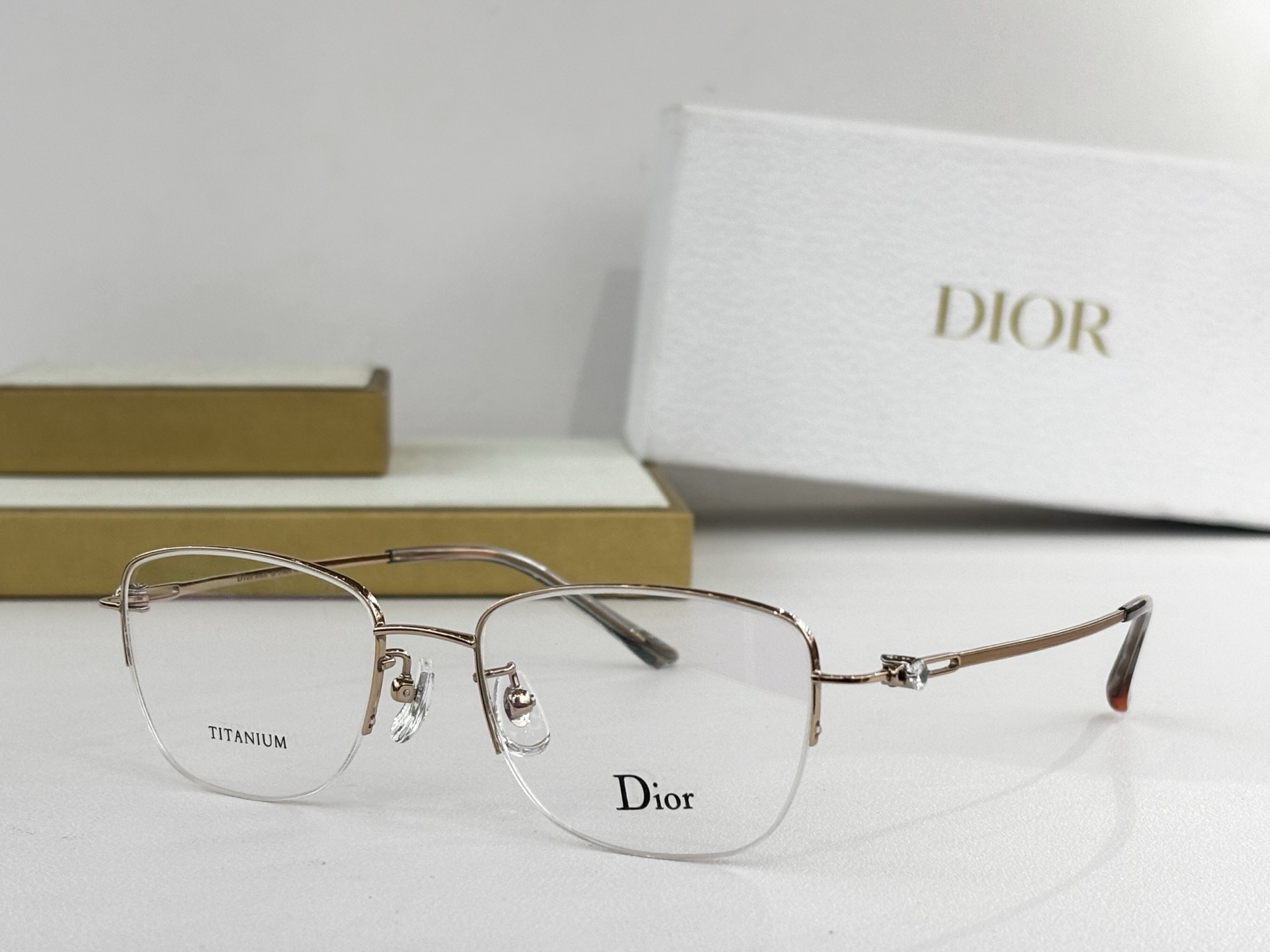 Dior Titanium Half-Rim Eyeglasses – Luxury Designer Frames