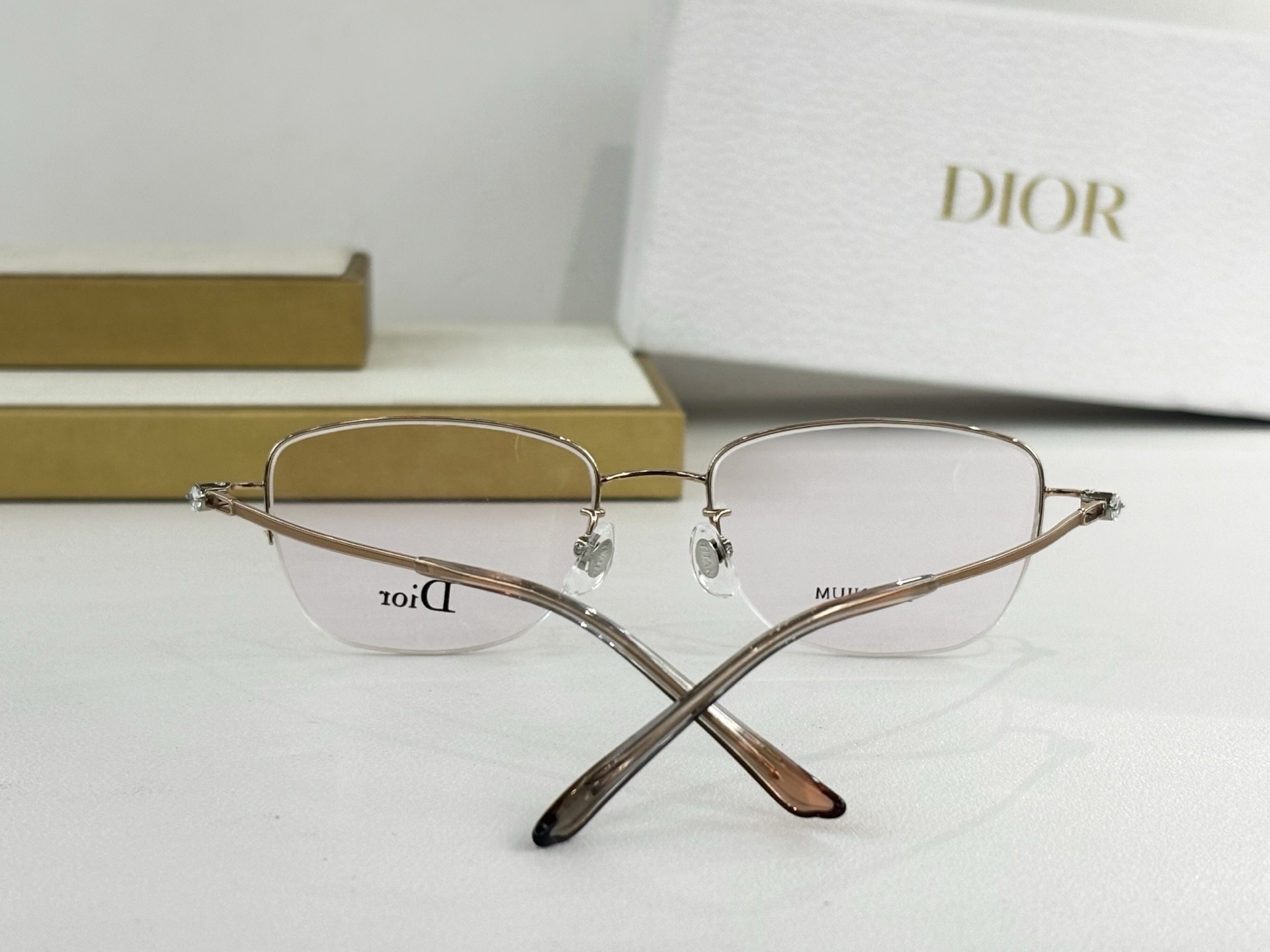 Dior Titanium Half-Rim Eyeglasses – Luxury Designer Frames