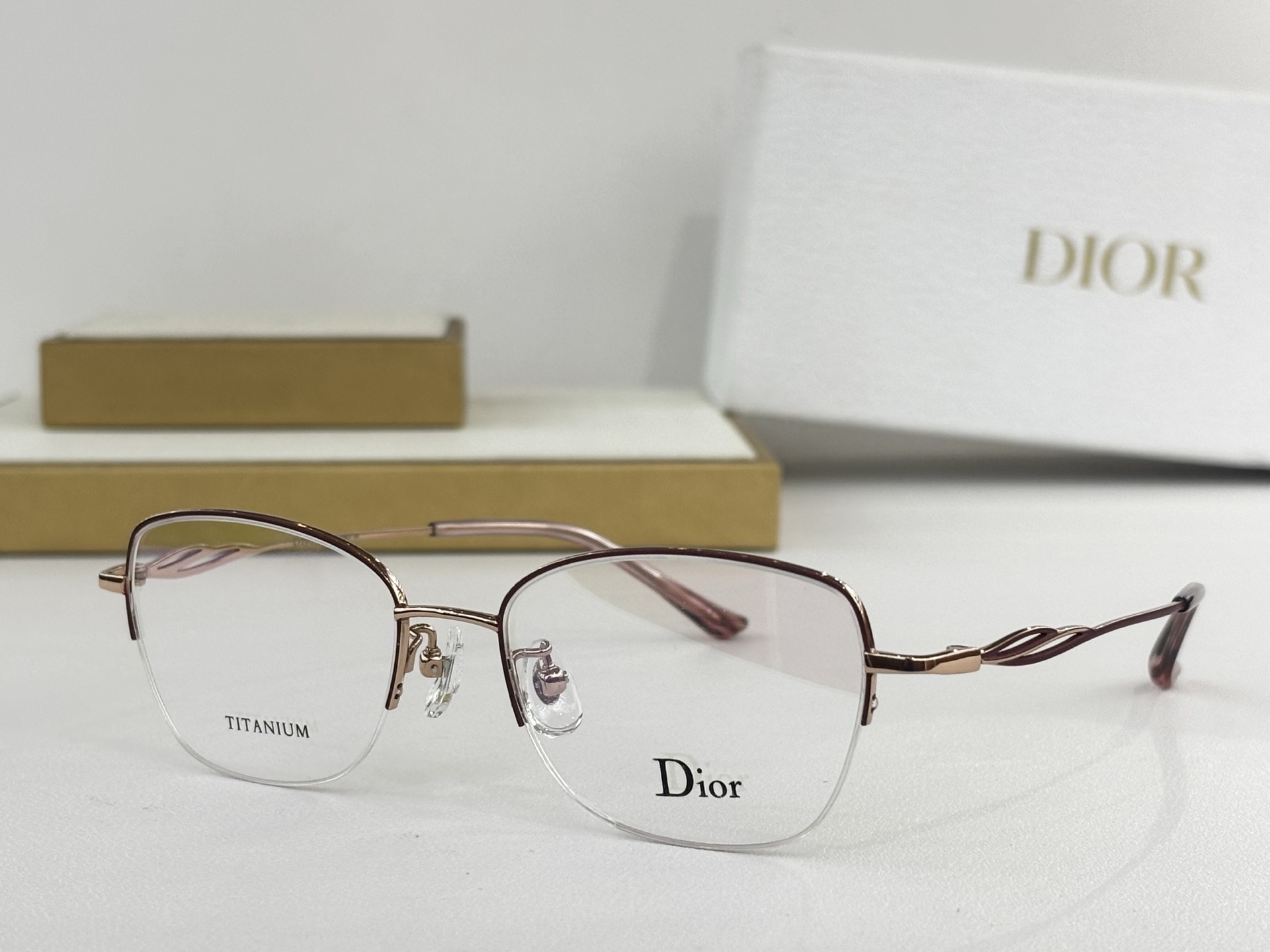 Dior Rose Gold Eyeglasses – Dior Rose Gold Titanium Eyeglasses