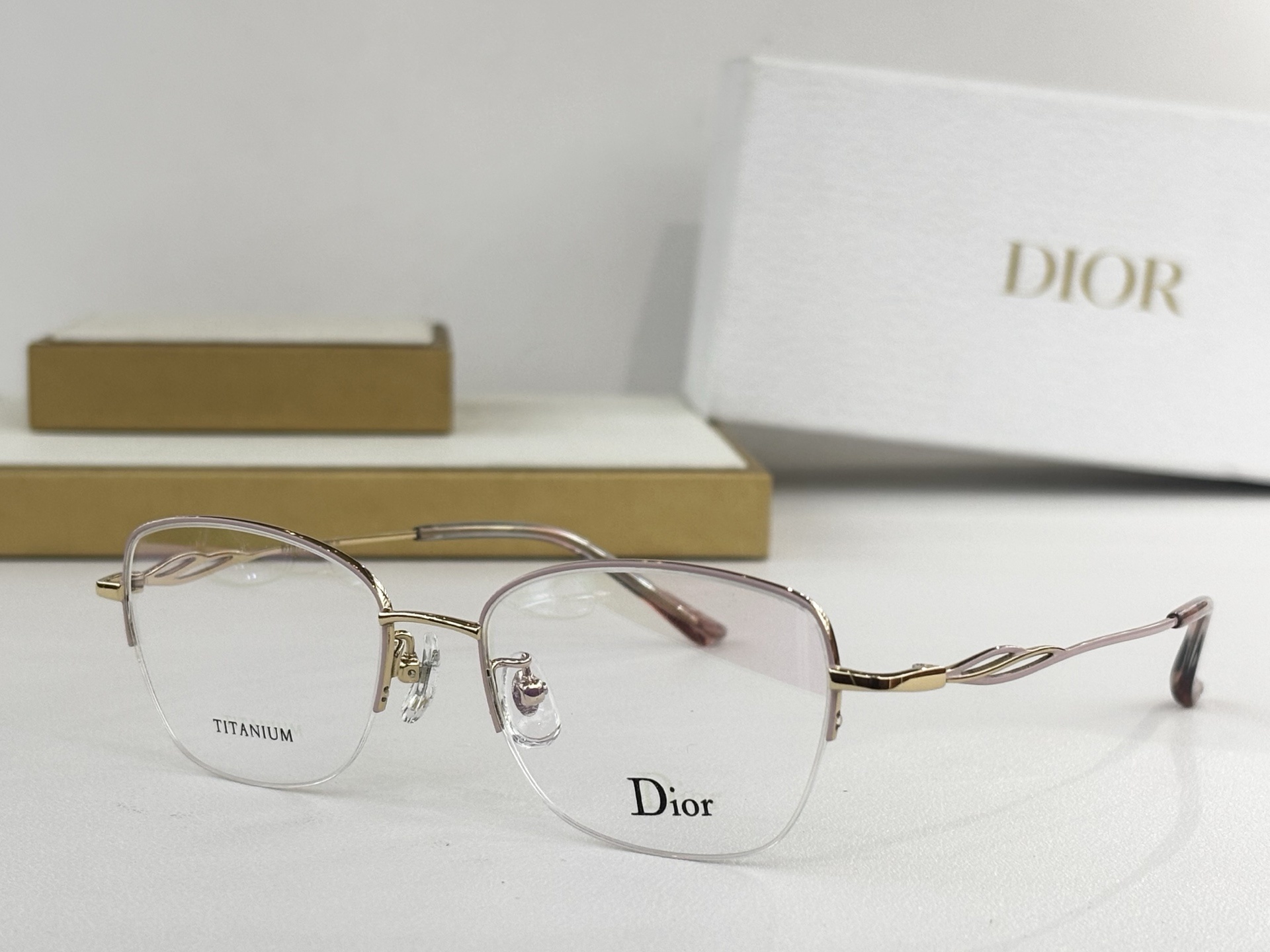 Dior Luxury Titanium Semi-Rimless Eyeglasses for Women