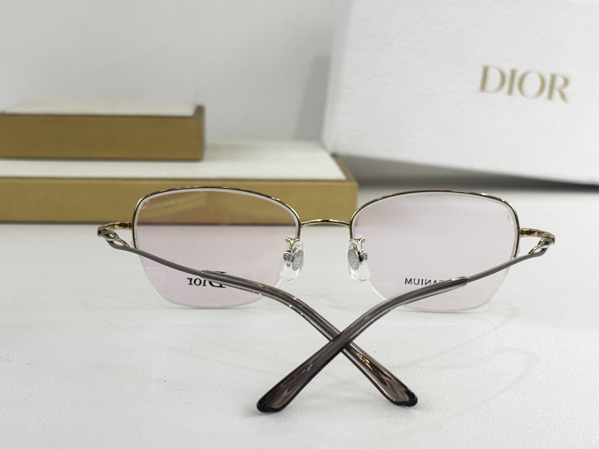Dior Luxury Titanium Semi-Rimless Eyeglasses for Women