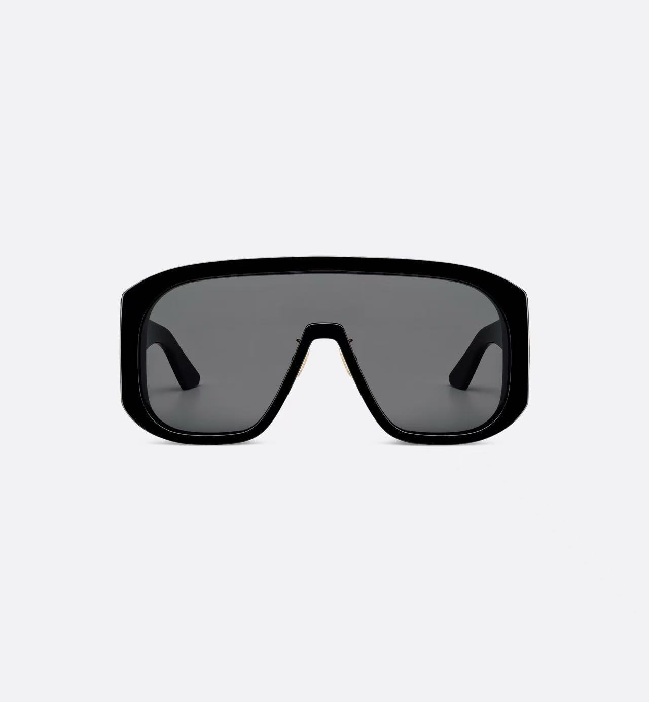 Dior Oversized Shield Sunglasses – Black & Gold Luxury Eyewear