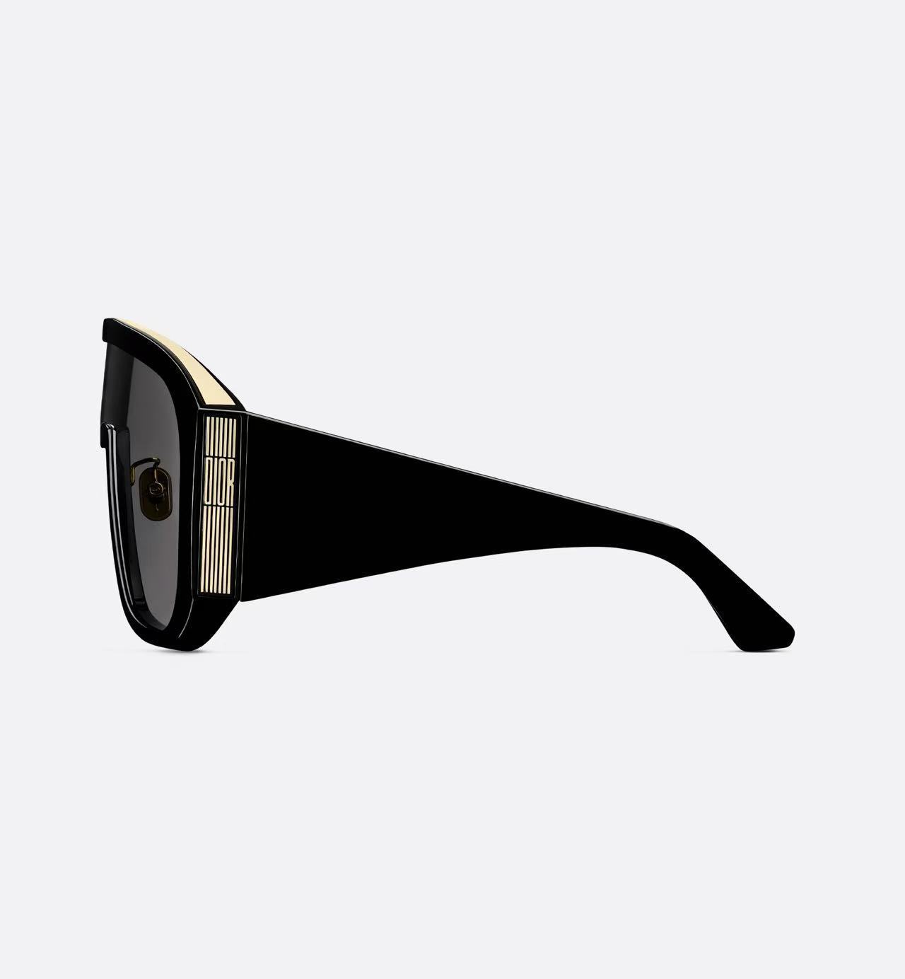 Dior Oversized Shield Sunglasses – Black & Gold Luxury Eyewear