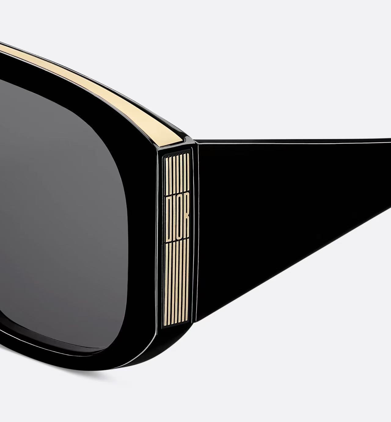 Dior Oversized Shield Sunglasses – Black & Gold Luxury Eyewear