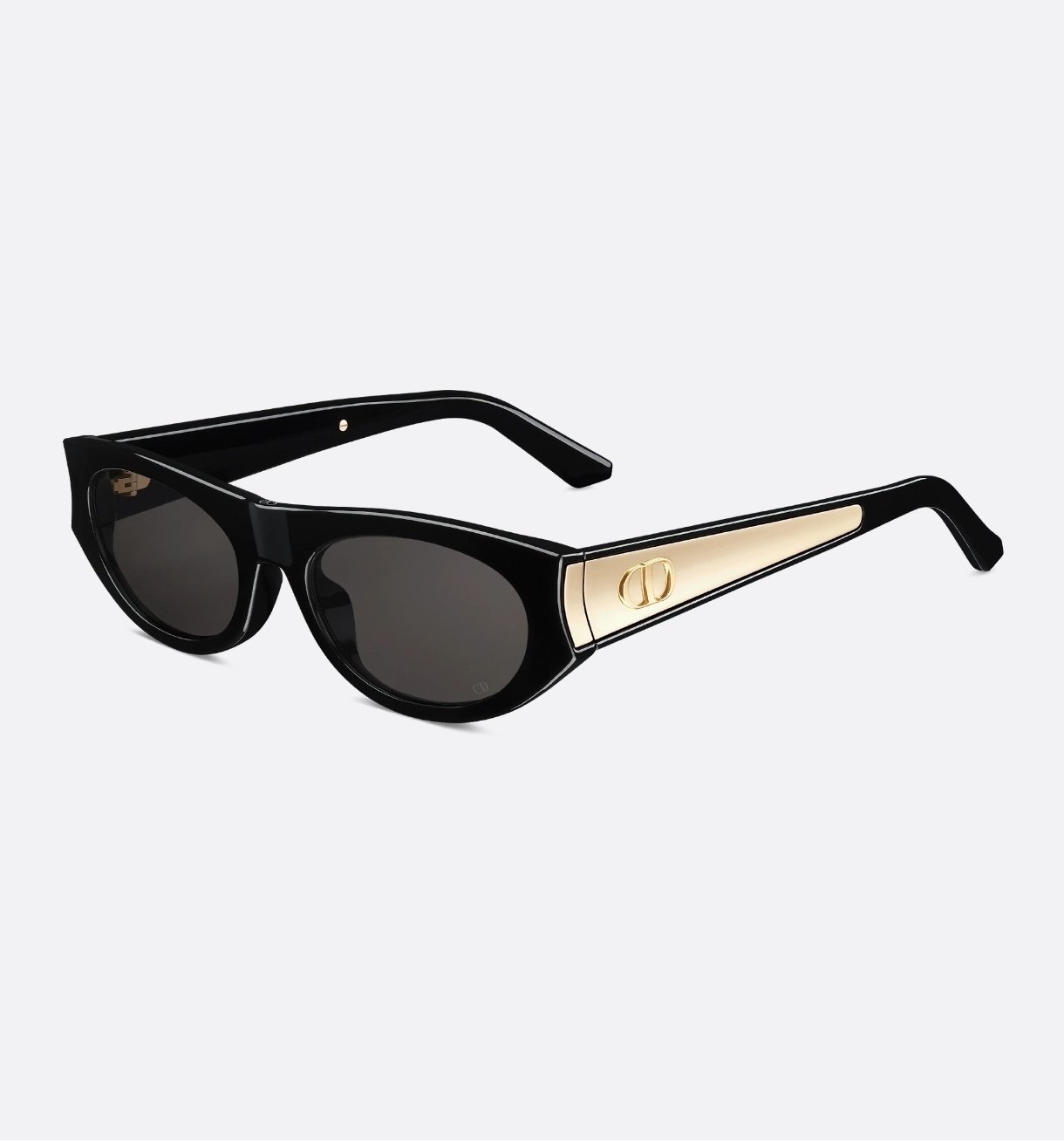 Dior Black Acetate Sunglasses Gold CD – Oval