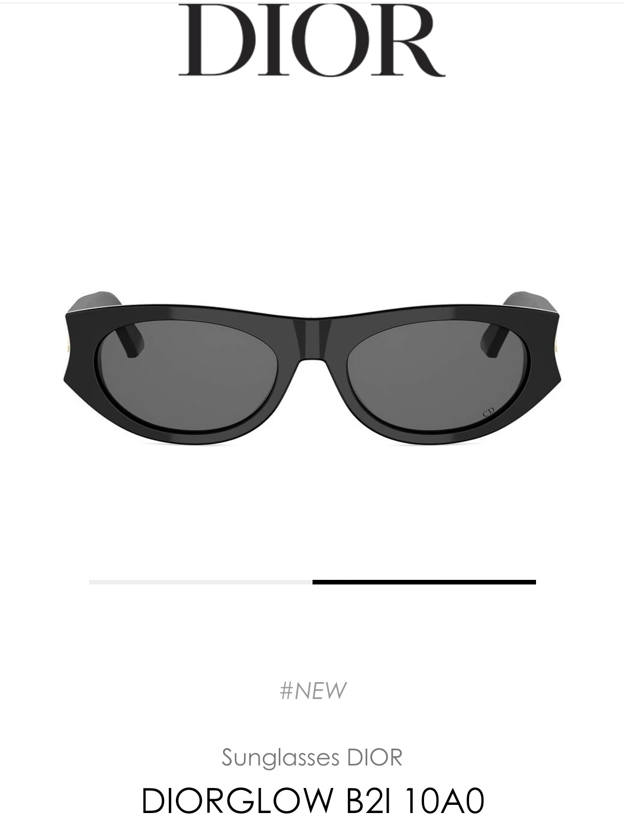 Dior Signature B1U Black Cat-Eye Sunglasses with Gold CD Logo