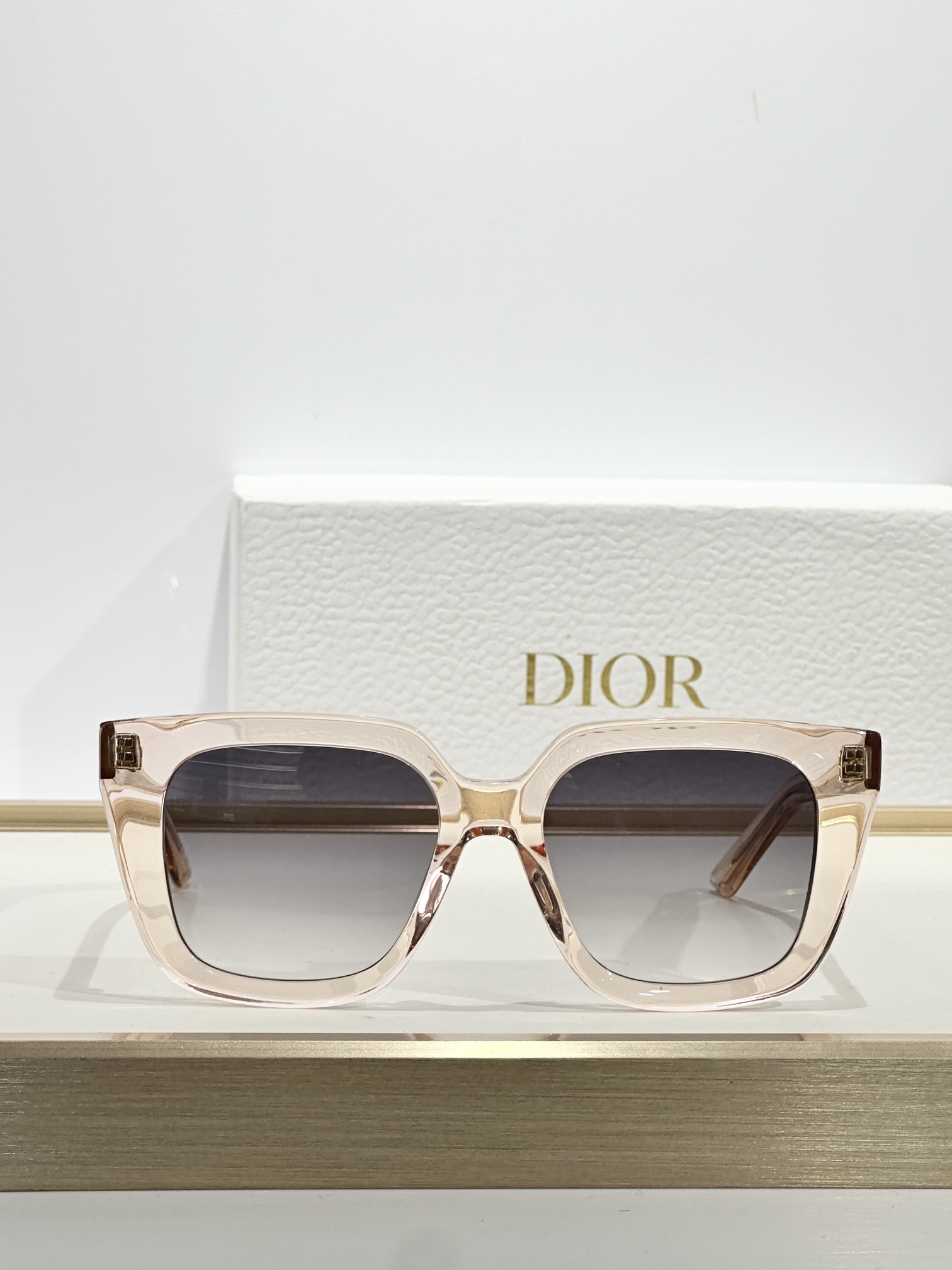 Christian Dior Pink Square Transparent Sunglasses