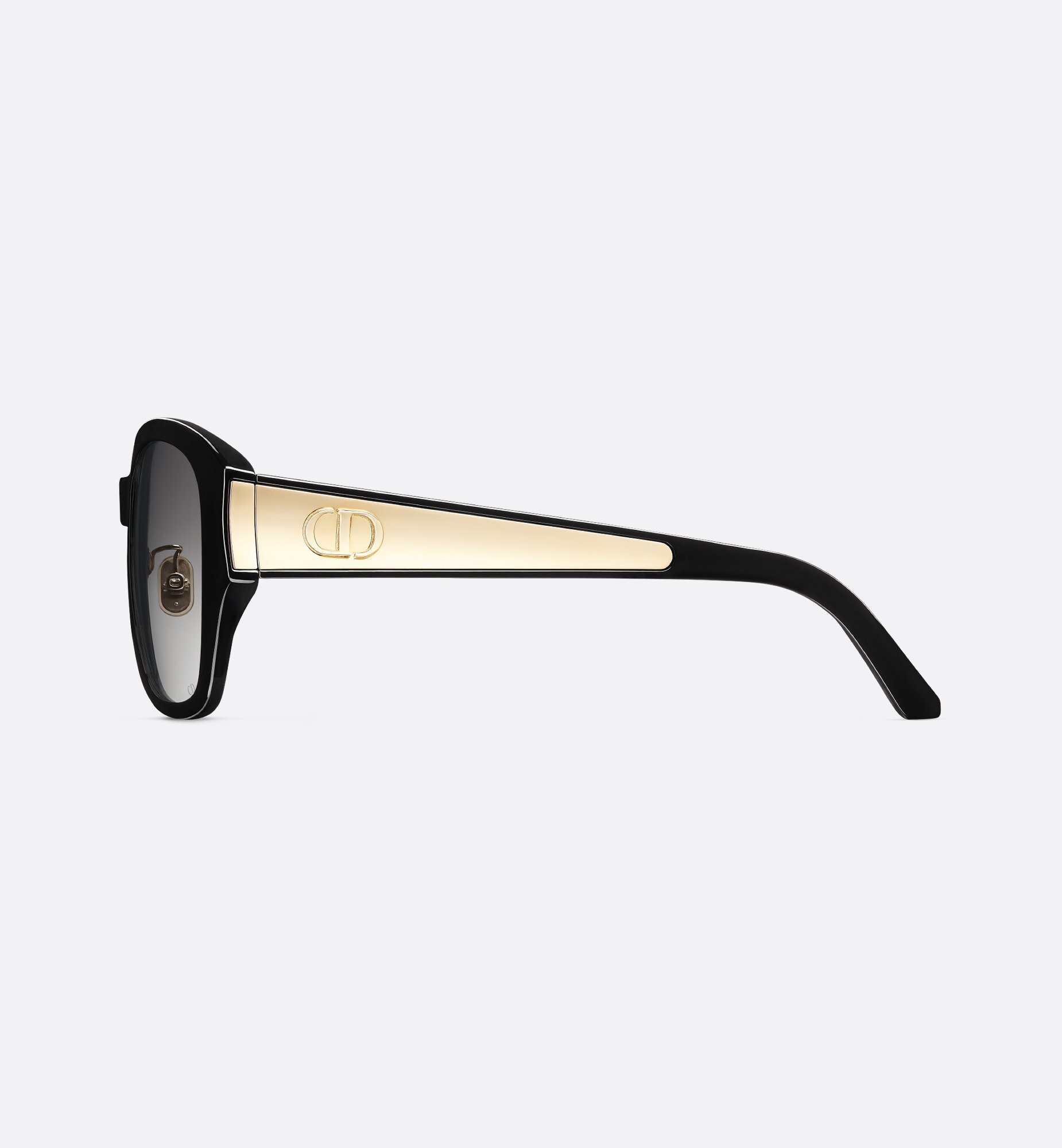DiorGlow S2F Square Sunglasses – Luxury Black & Gold Eyewear