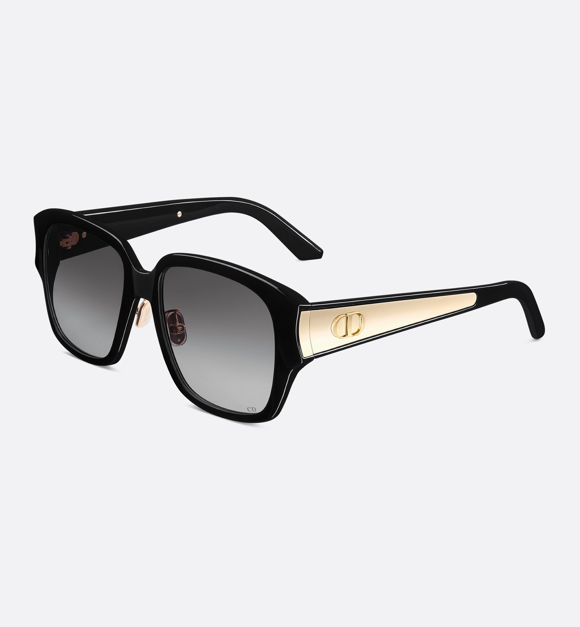DiorGlow S2F Square Sunglasses – Luxury Black & Gold Eyewear