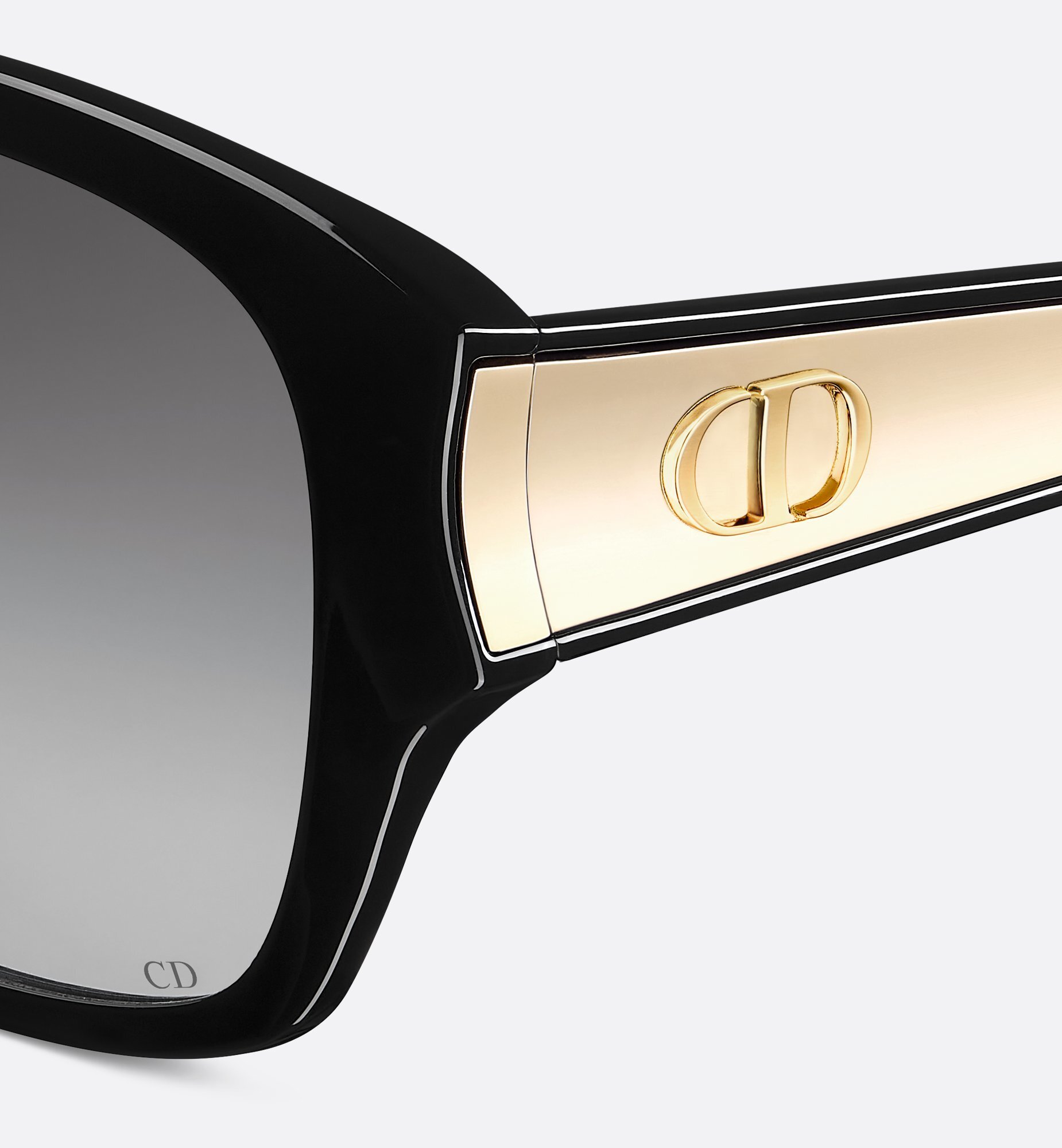 DiorGlow S2F Square Sunglasses – Luxury Black & Gold Eyewear