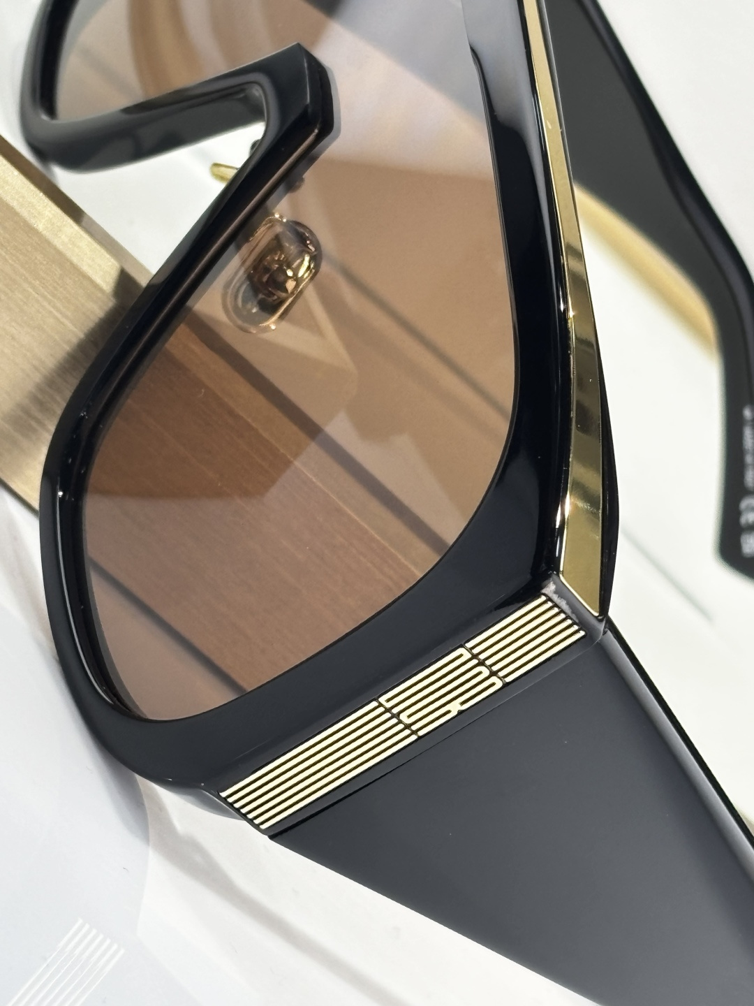 Dior Oversized Black Shield Sunglasses with Brown Lenses