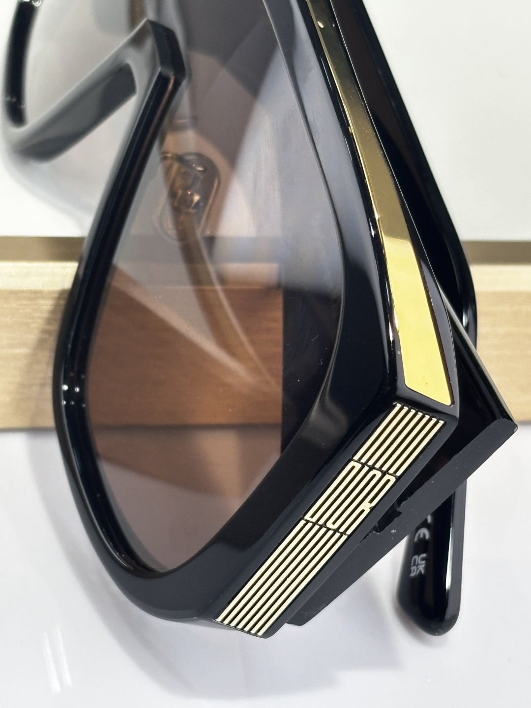 Dior Oversized Black Shield Sunglasses with Brown Lenses