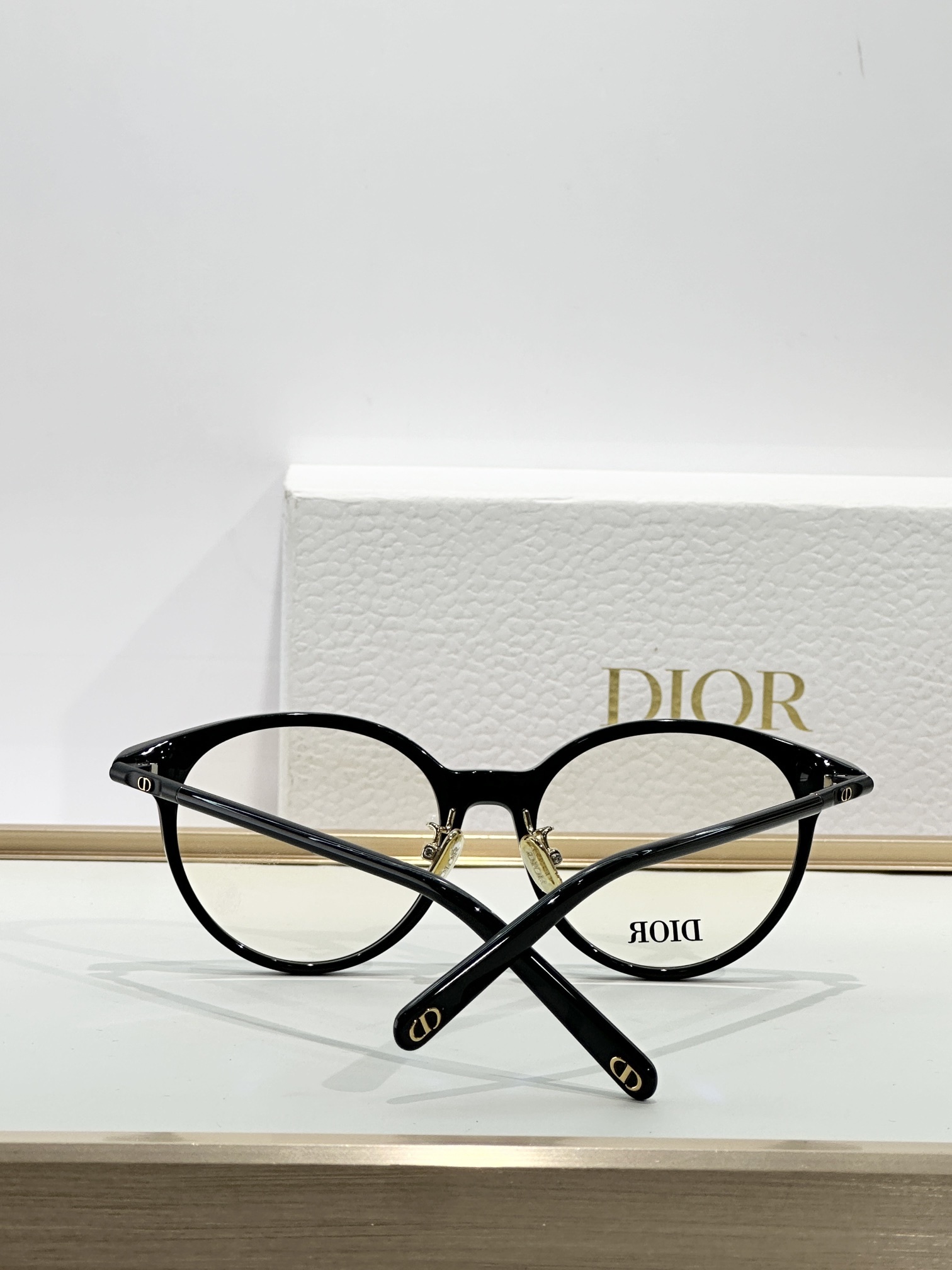 Dior MiniCD R5F Round Black Blue Light Blocking Glasses