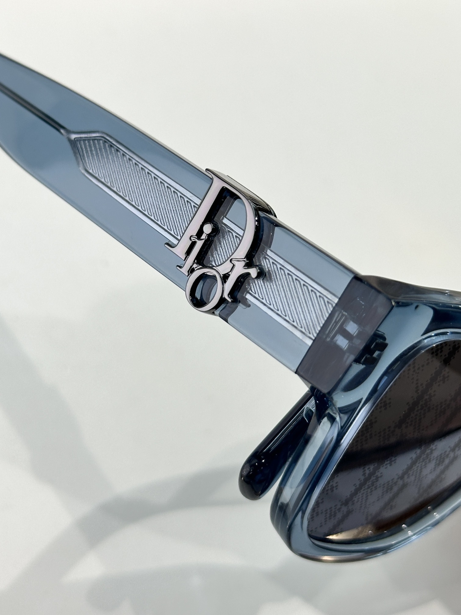 Dior Oblique Blue Transparent Square Sunglasses