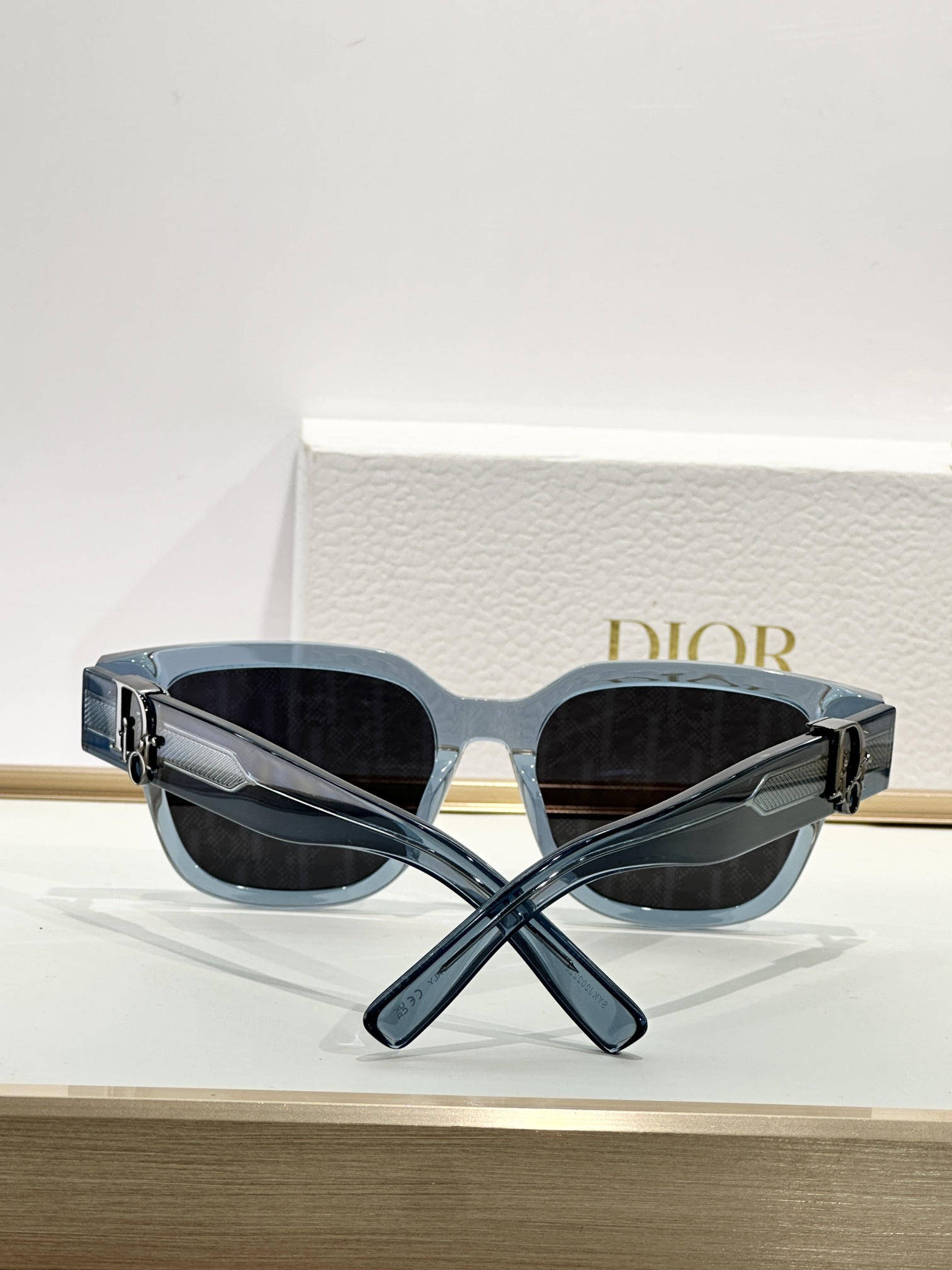 Dior Oblique Blue Transparent Square Sunglasses
