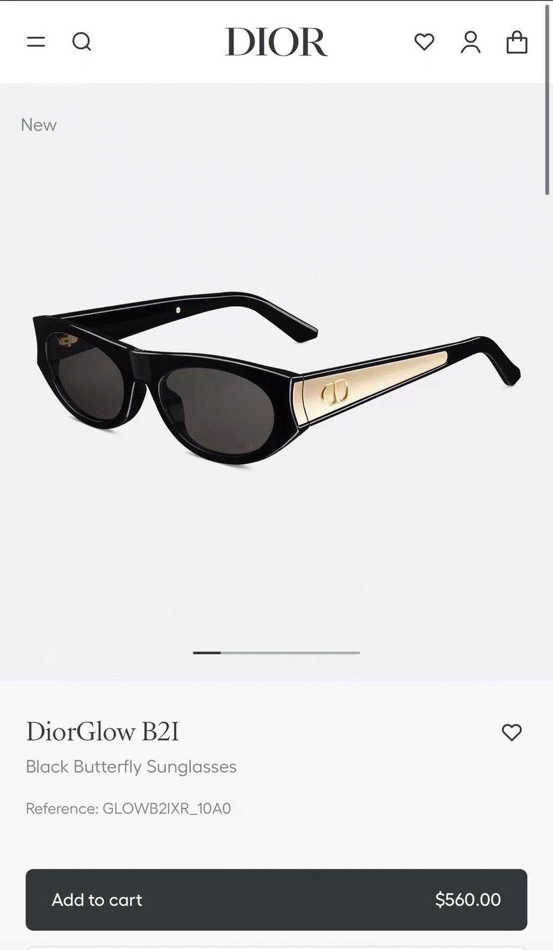 Dior Black Glow B2I Sunglasses – Butterfly Style