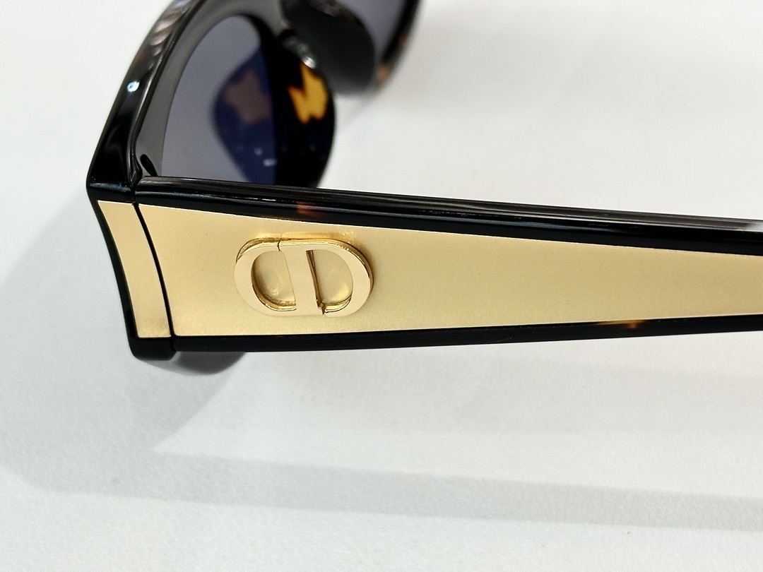 DiorGlow B2I Black Butterfly Sunglasses with Gold CD Signature
