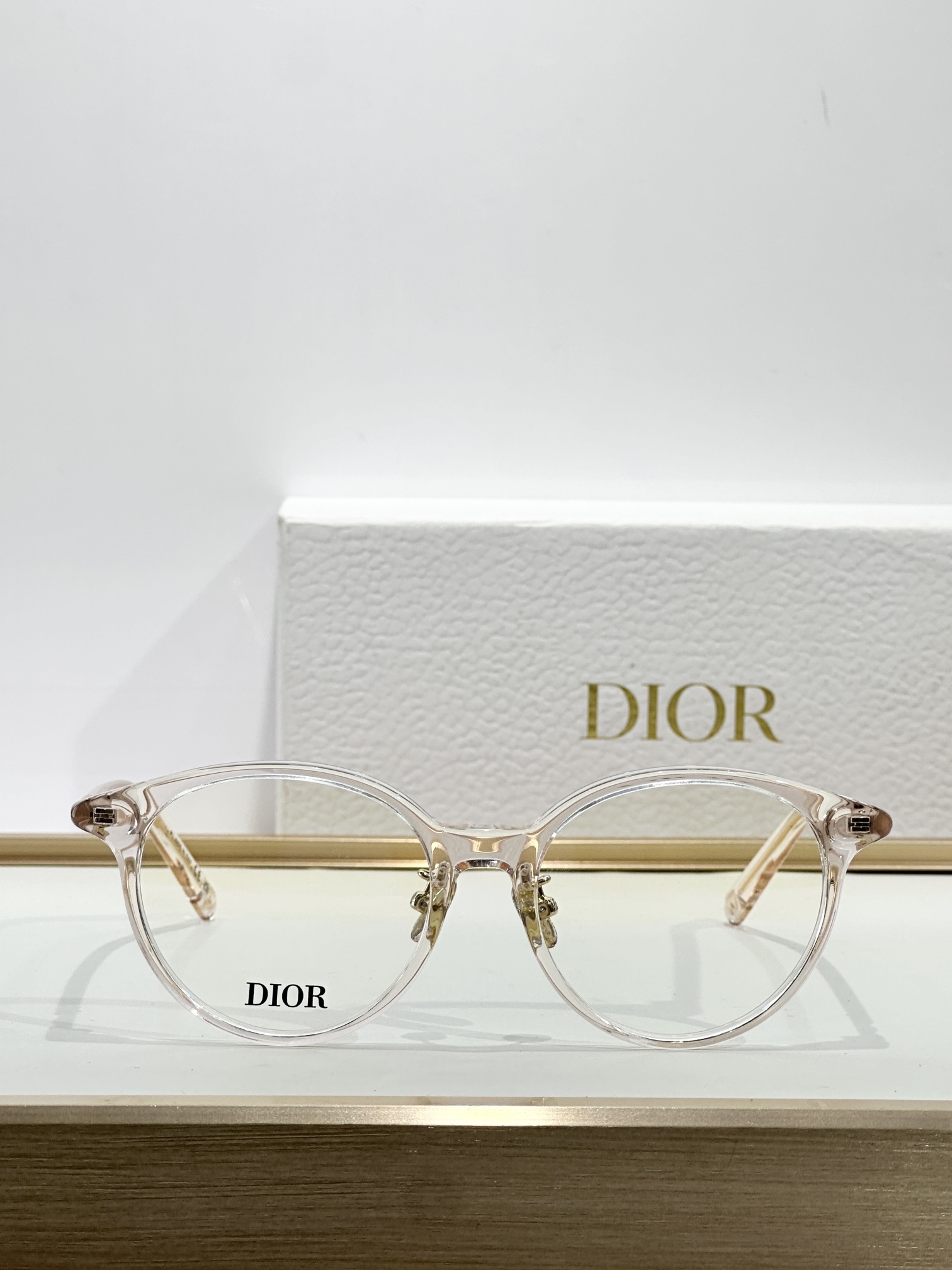 Dior MiniCD R5F Round Blue Light Blocking Glasses – Transparent
