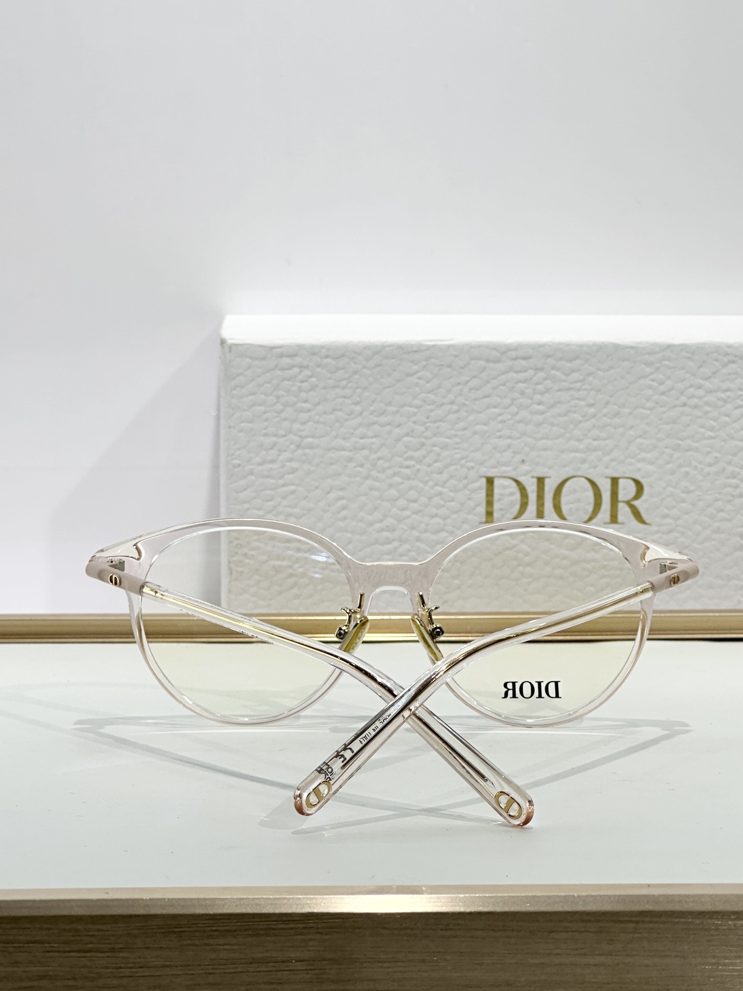 Dior MiniCD R5F Round Blue Light Blocking Glasses – Transparent
