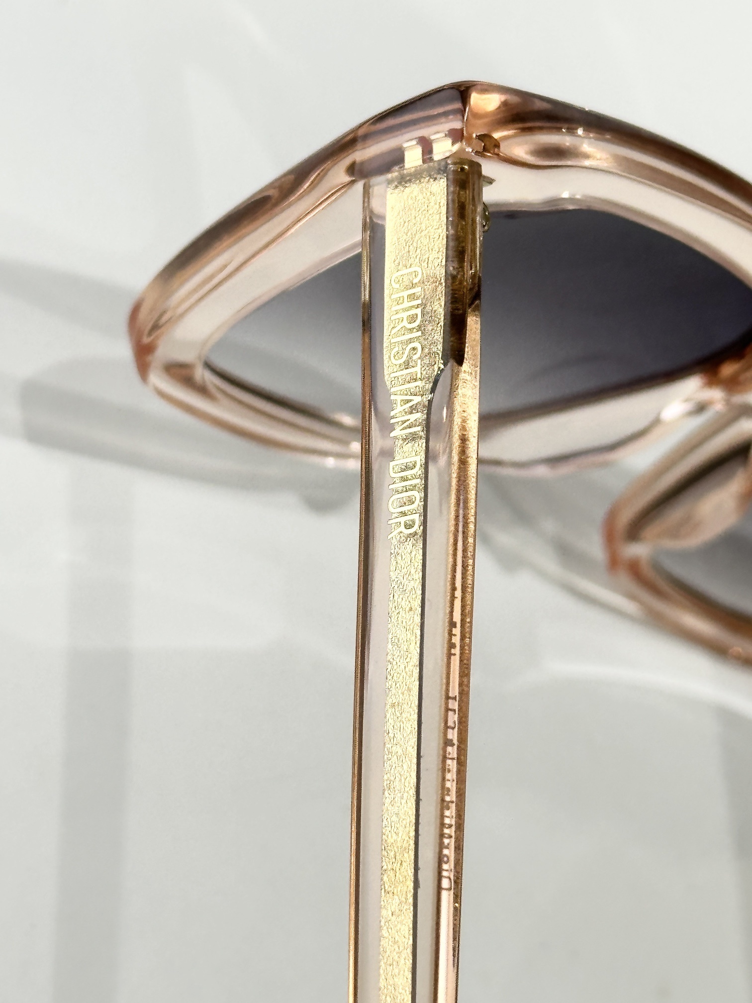 Christian Dior Pink Translucent Square Sunglasses for Women