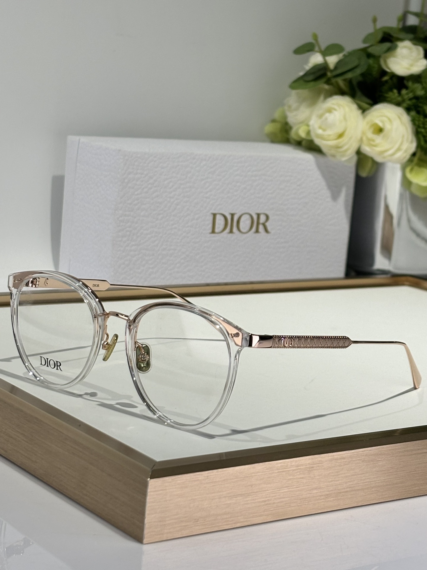 gold Dior Clear Frame Round Glasses – Dior Clear Frame Round Glasses 2
