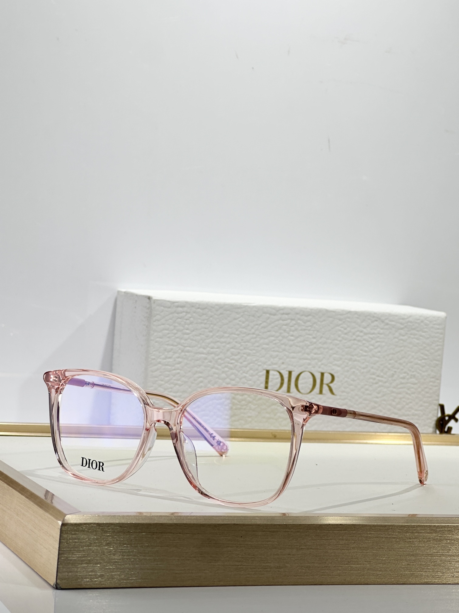 Dior MiniCD S1I Square Glasses in Transparent Pink