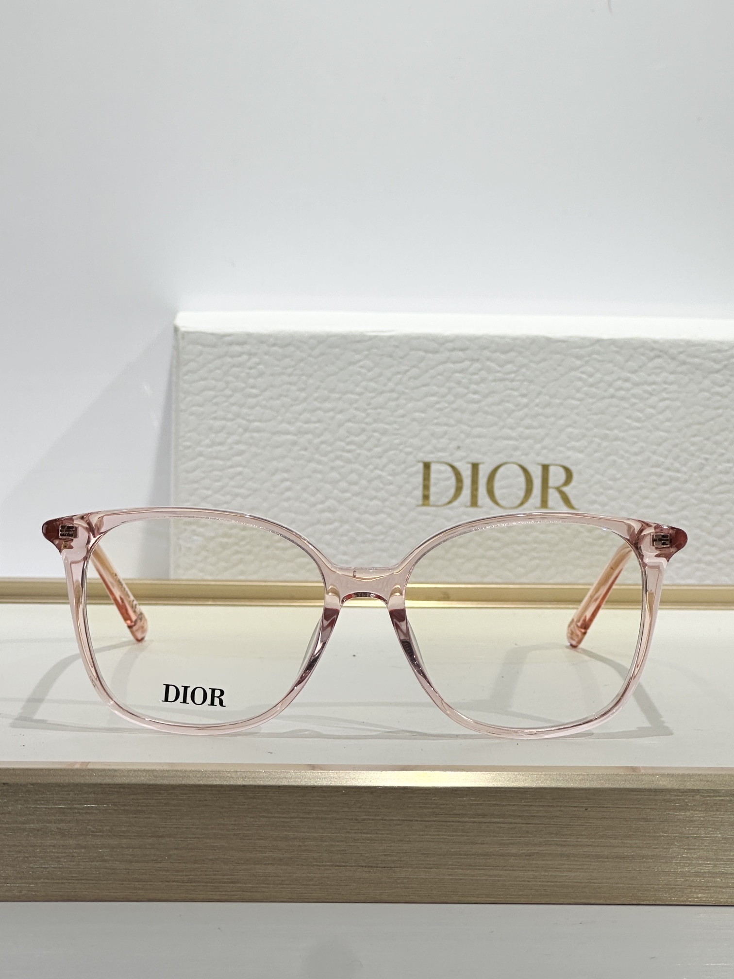 Dior MiniCD S1I Square Glasses in Transparent Pink