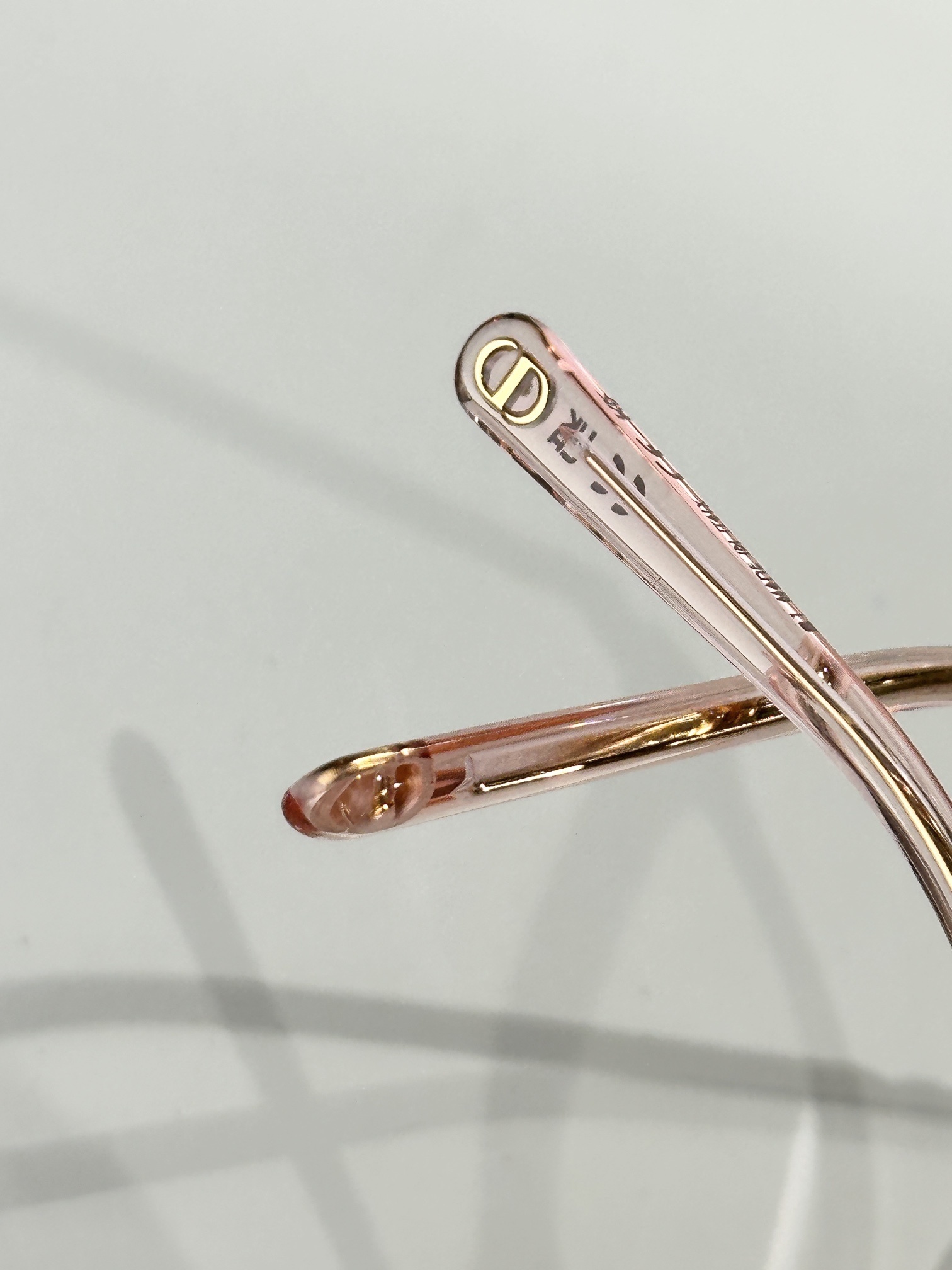 Dior MiniCD S1I Square Glasses in Transparent Pink