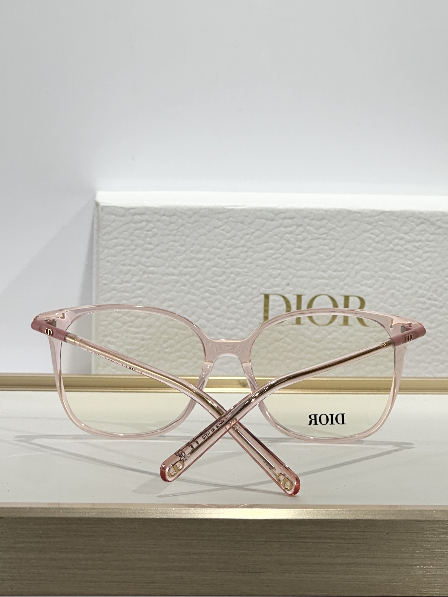 Dior MiniCD S1I Square Glasses in Transparent Pink