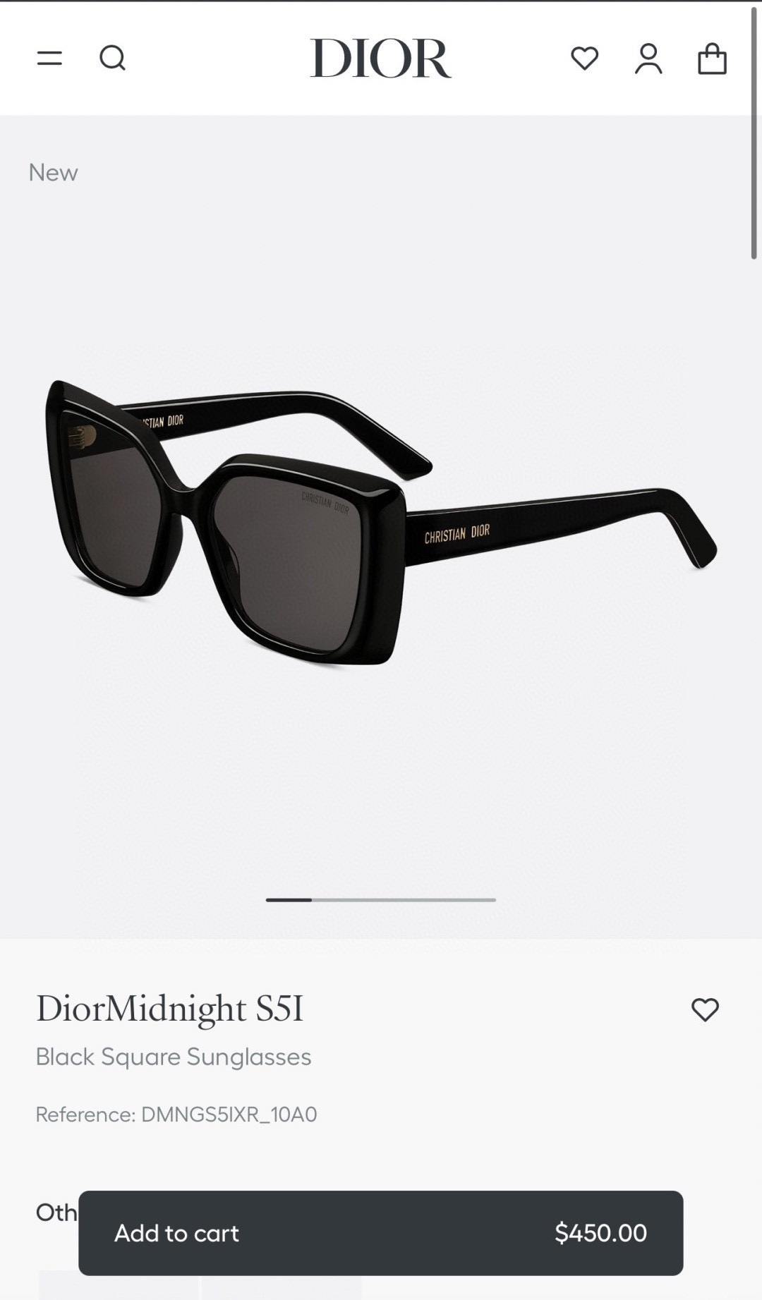 DiorMidnight S5I Black Square Sunglasses – Designer Frames
