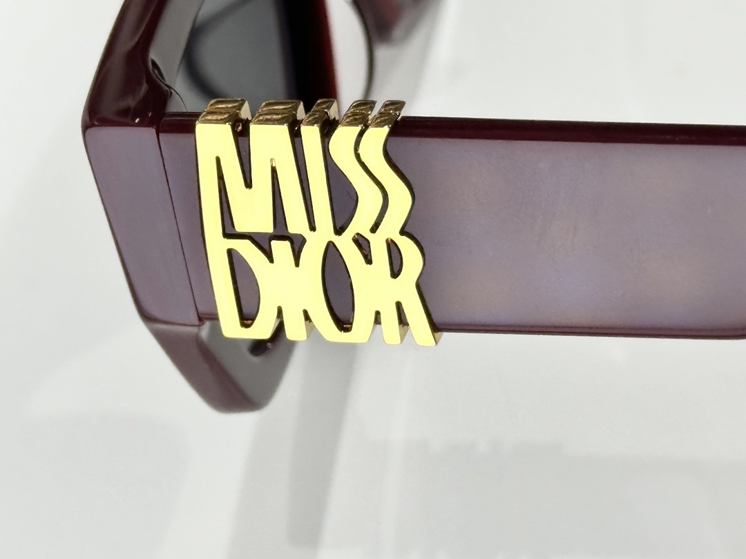 Miss Dior B1U Burgundy Sunglasses with Gold Signature Logo