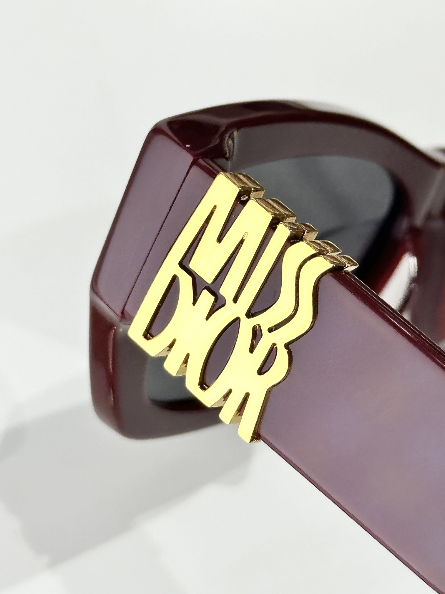 Miss Dior B1U Burgundy Sunglasses with Gold Signature Logo