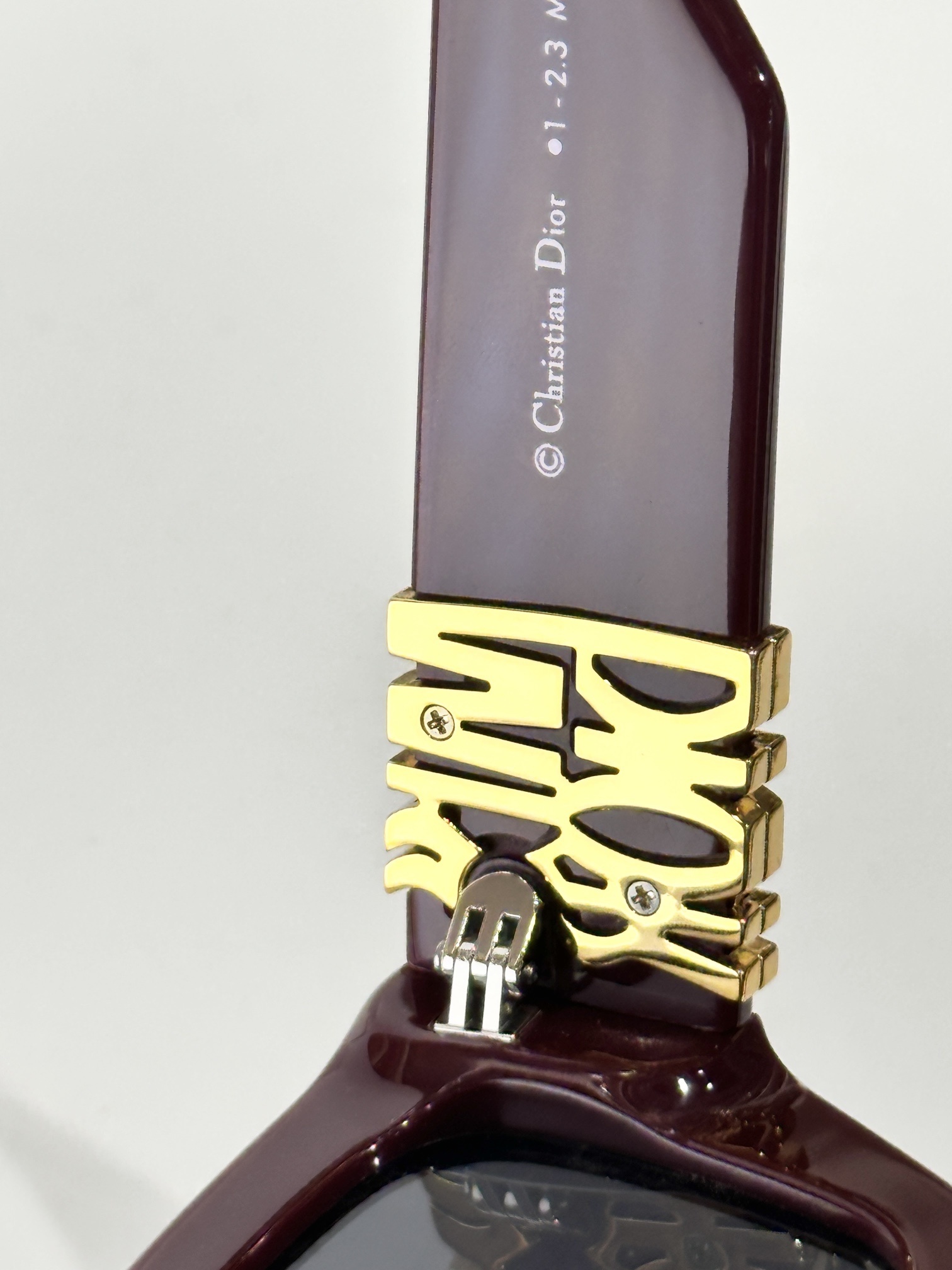 Miss Dior B1U Burgundy Sunglasses with Gold Signature Logo