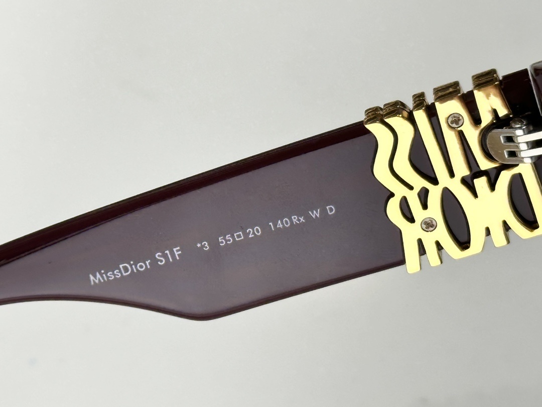 Miss Dior B1U Burgundy Sunglasses with Gold Signature Logo