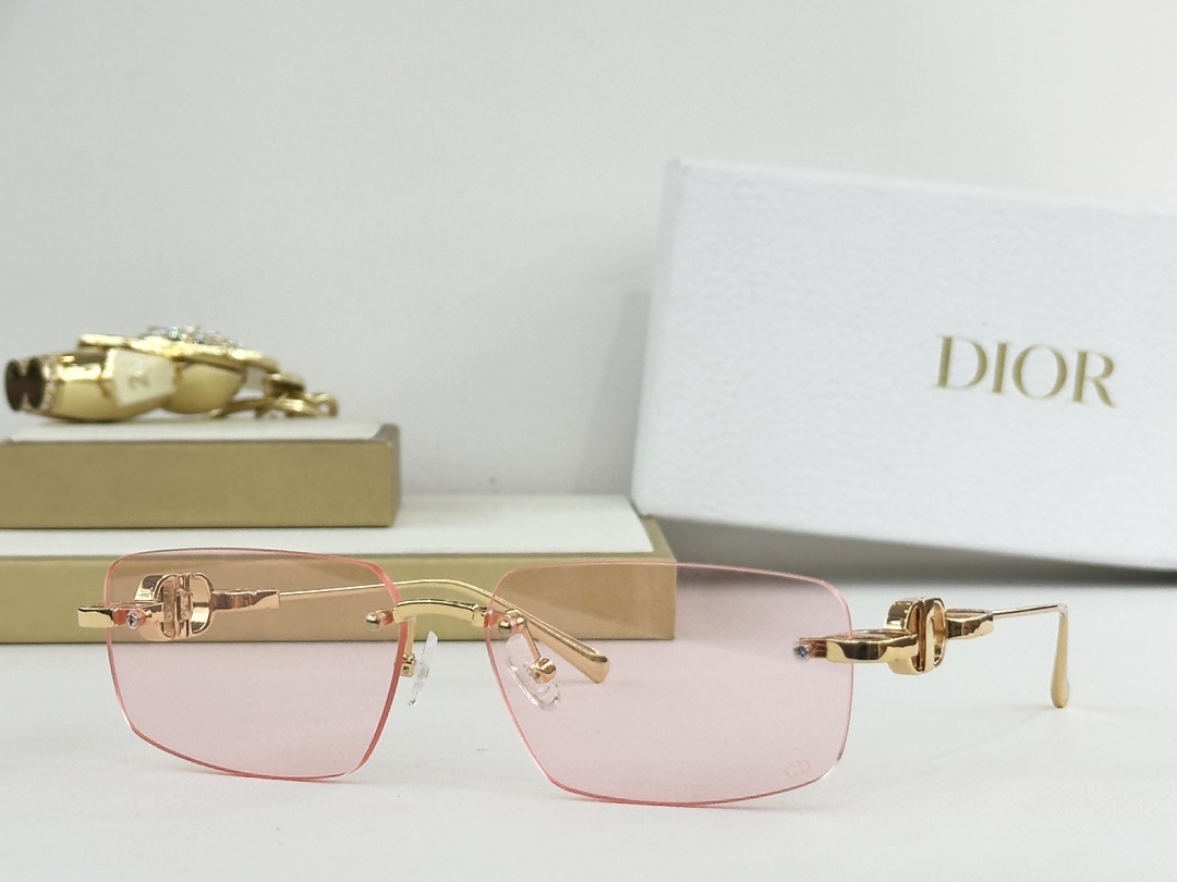 Dior Rimless Sunglasses with Gold CD Logo Luxury Eyewear