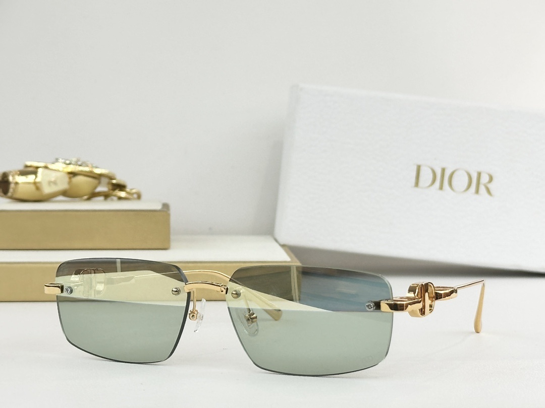 Dior Rimless Sunglasses with Gold CD Logo Luxury Eyewear