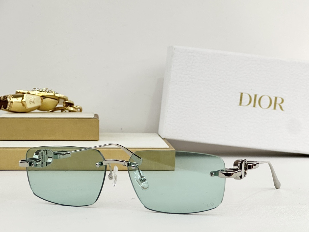 Dior Rimless Sunglasses with Gold CD Logo Luxury Eyewear