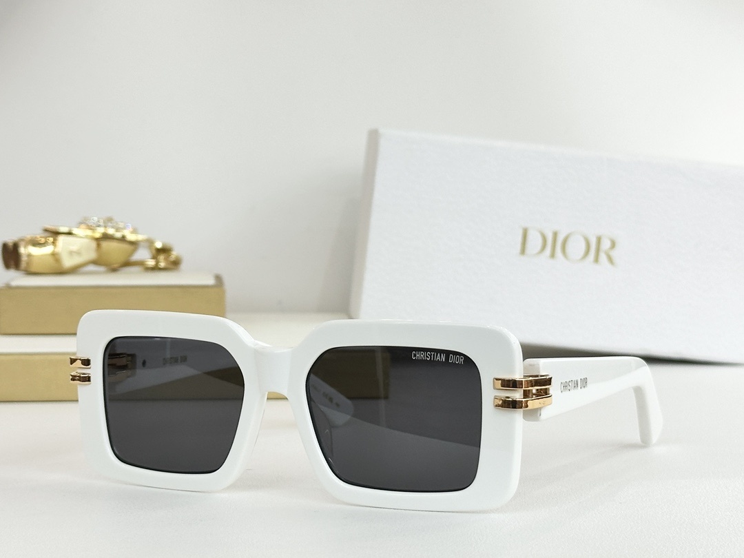 Christian Dior Square Oversized Sunglasses with Gold Accents