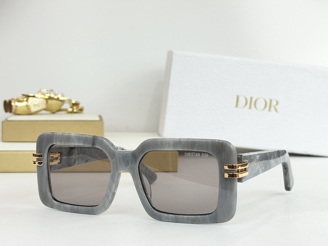 Christian Dior Square Oversized Sunglasses with Gold Accents