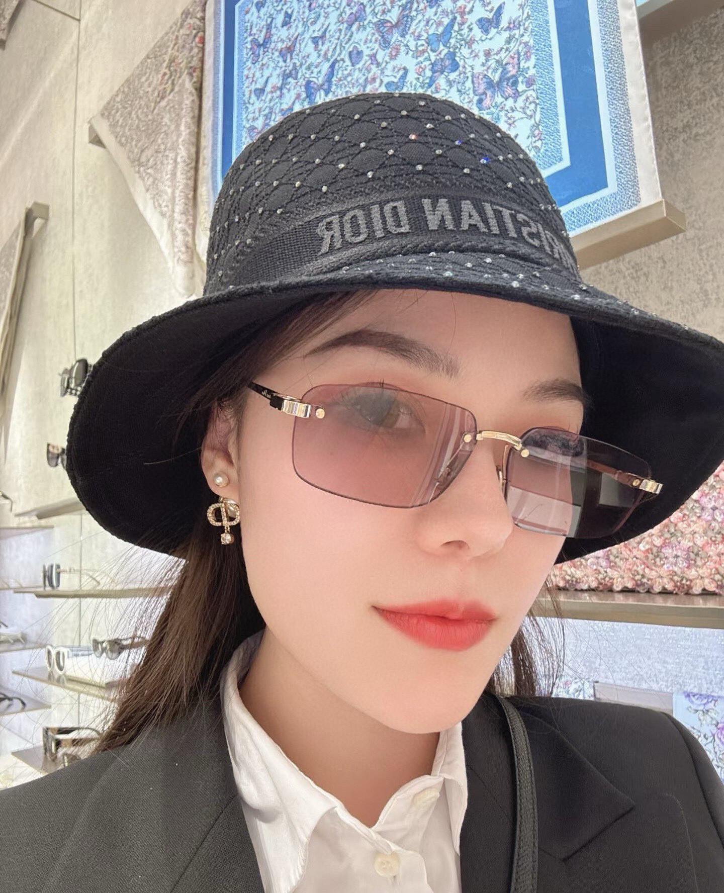 Christian Dior CDior S4U Rimless Rectangular Sunglasses