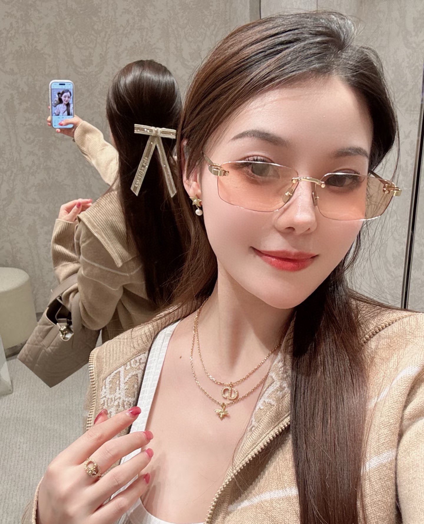 Christian Dior CDior S4U Rimless Rectangular Sunglasses