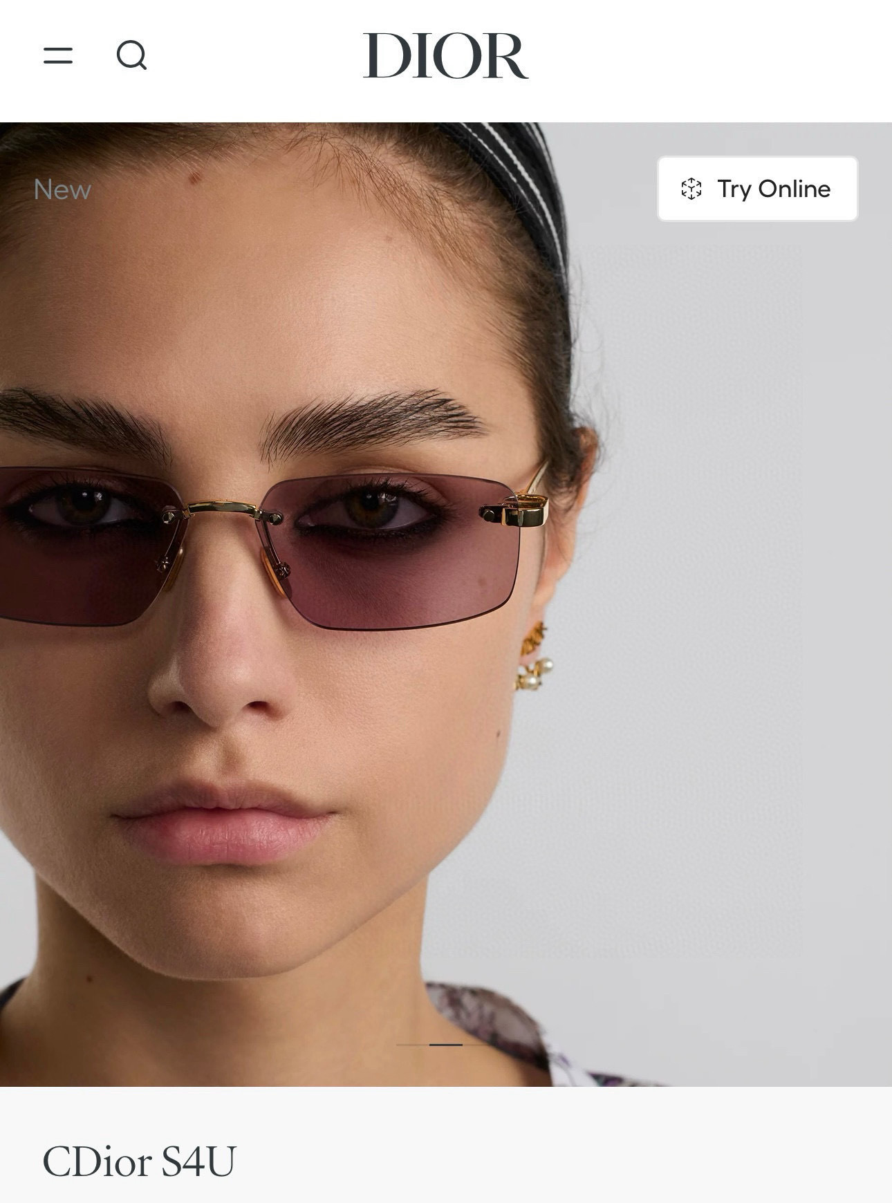 Christian Dior CDior S4U Rimless Rectangular Sunglasses