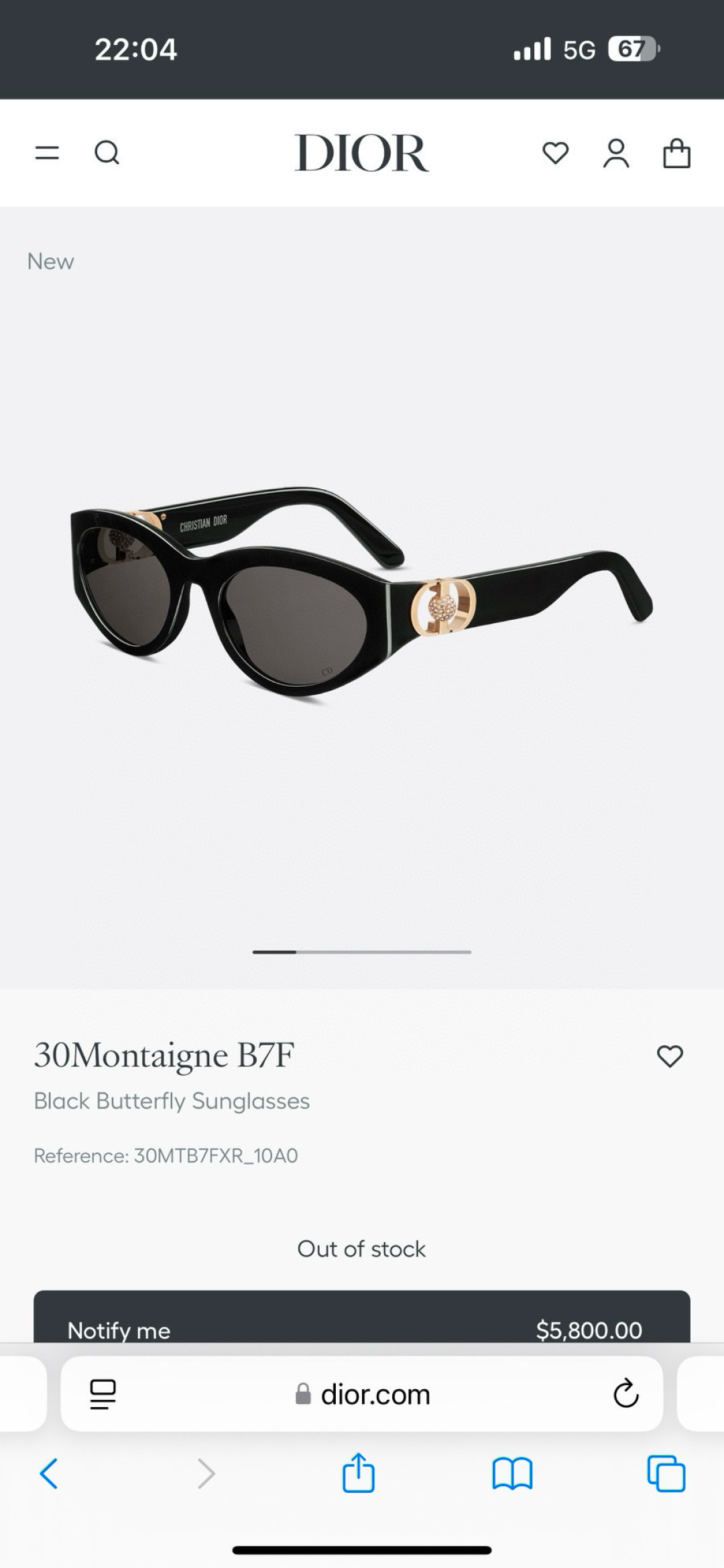 30montaigne b7f Dior Black Butterfly Sunglasses – Dior 30Montaigne B7F 2